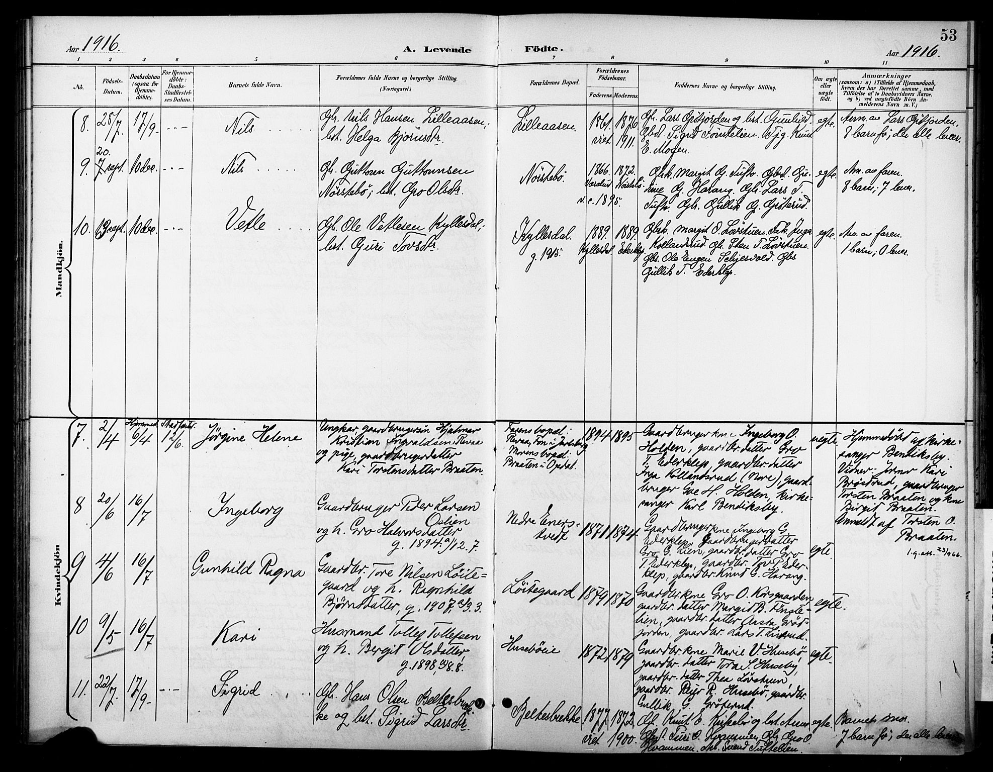 Nore kirkebøker, AV/SAKO-A-238/F/Fc/L0005: Parish register (official) no. III 5, 1898-1922, p. 53