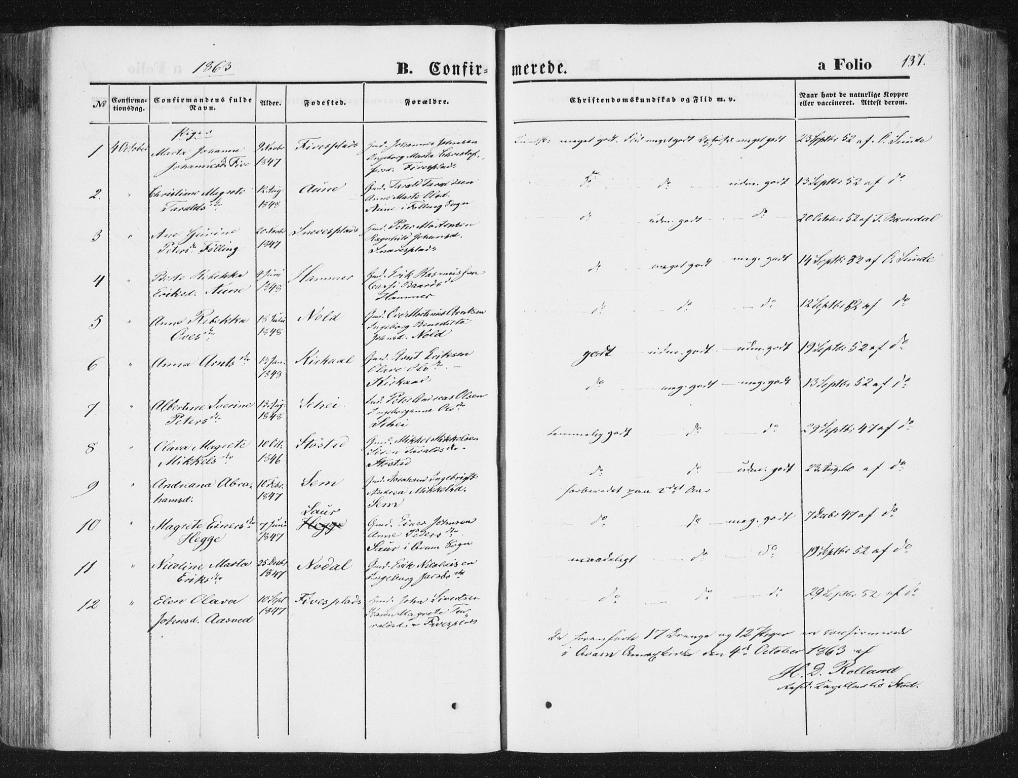 Ministerialprotokoller, klokkerbøker og fødselsregistre - Nord-Trøndelag, AV/SAT-A-1458/746/L0447: Parish register (official) no. 746A06, 1860-1877, p. 137