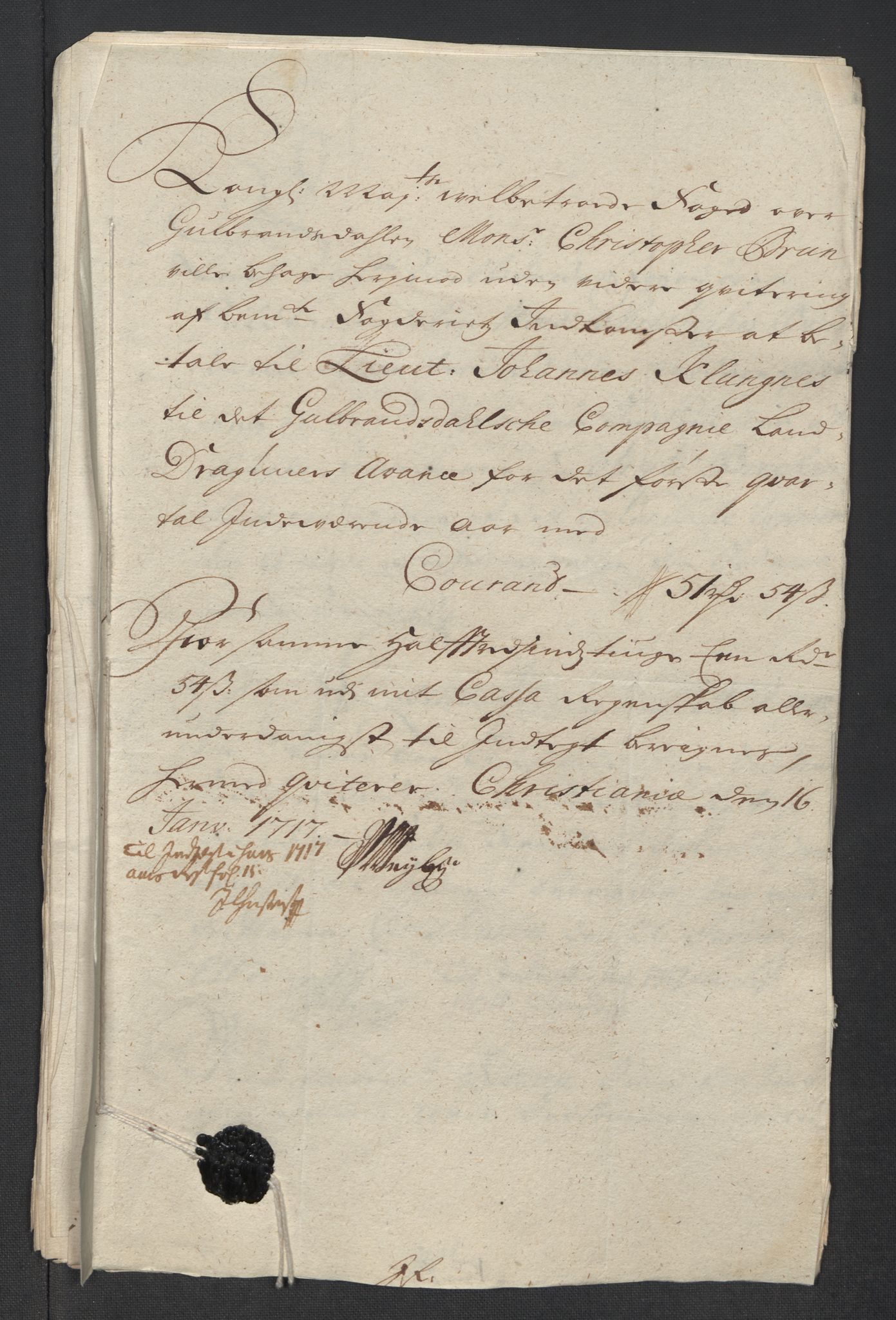 Rentekammeret inntil 1814, Reviderte regnskaper, Fogderegnskap, RA/EA-4092/R17/L1187: Fogderegnskap Gudbrandsdal, 1717, p. 258