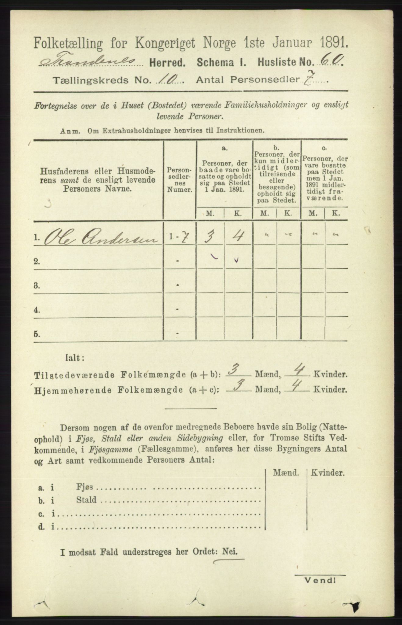 RA, 1891 census for 1914 Trondenes, 1891, p. 7493