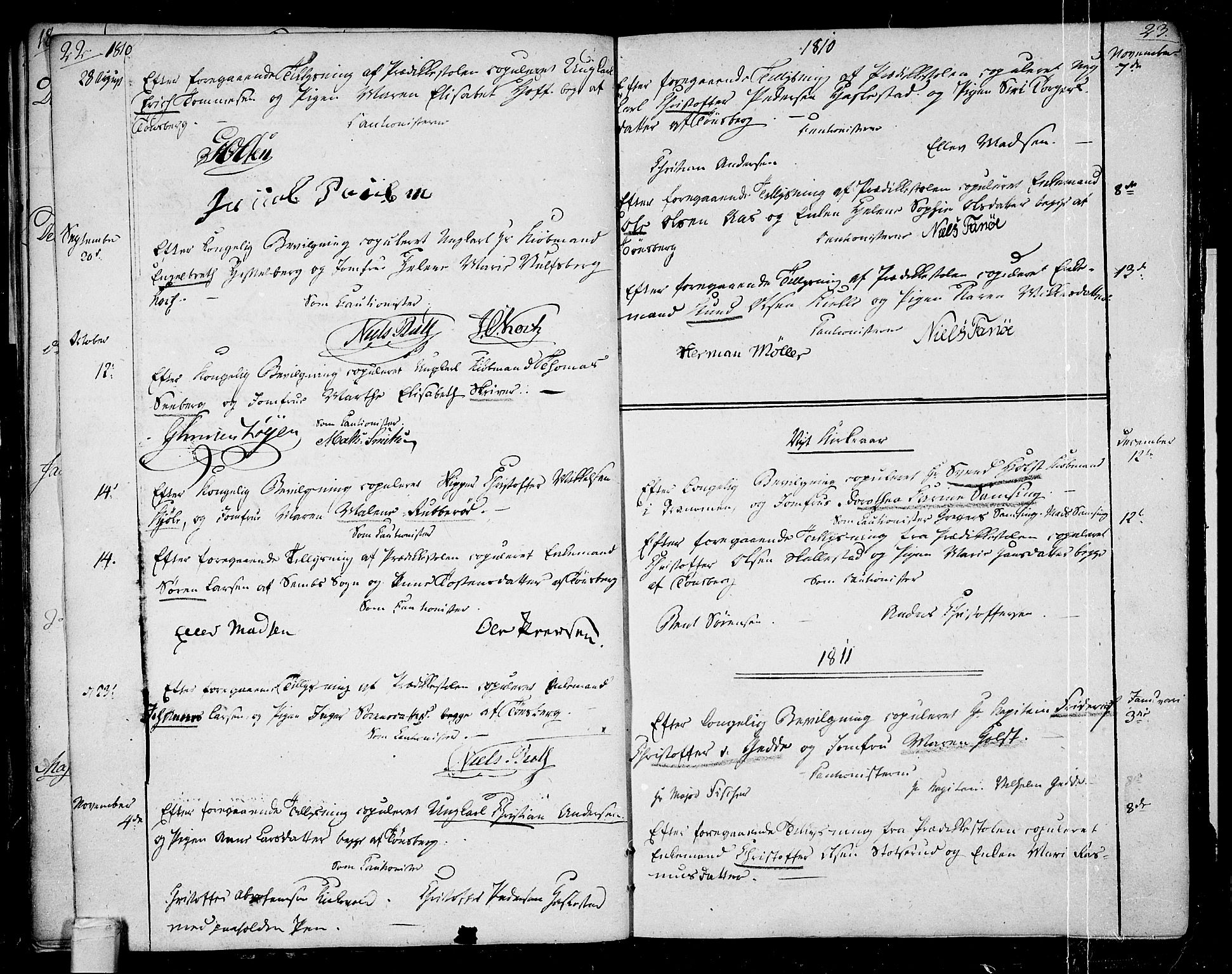 Tønsberg kirkebøker, SAKO/A-330/F/Fa/L0003: Parish register (official) no. I 3, 1797-1814, p. 22-23