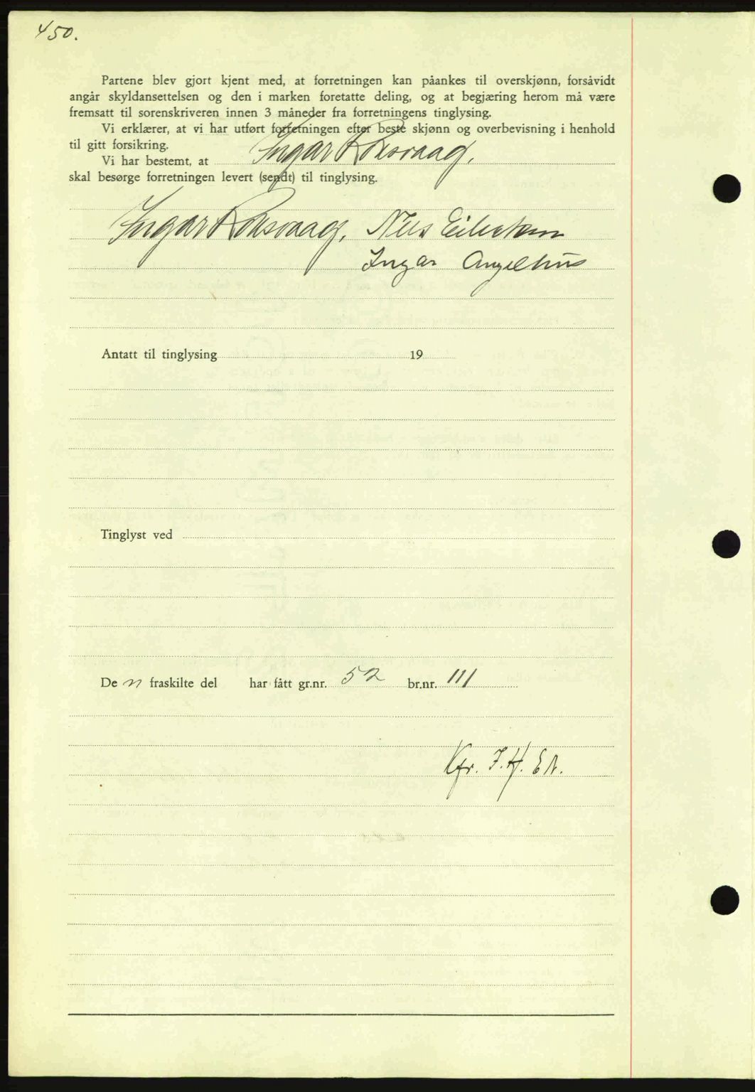 Nordmøre sorenskriveri, AV/SAT-A-4132/1/2/2Ca: Mortgage book no. A84, 1938-1938, Diary no: : 2074/1938