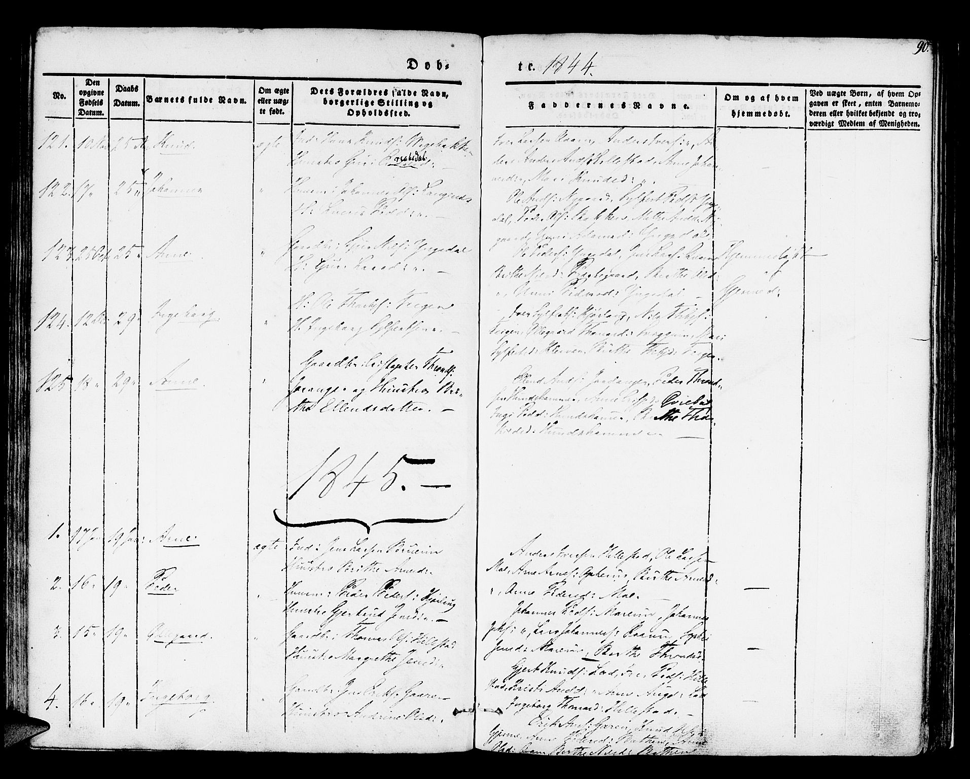 Hafslo sokneprestembete, AV/SAB-A-80301/H/Haa/Haaa/L0005: Parish register (official) no. A 5, 1834-1852, p. 90