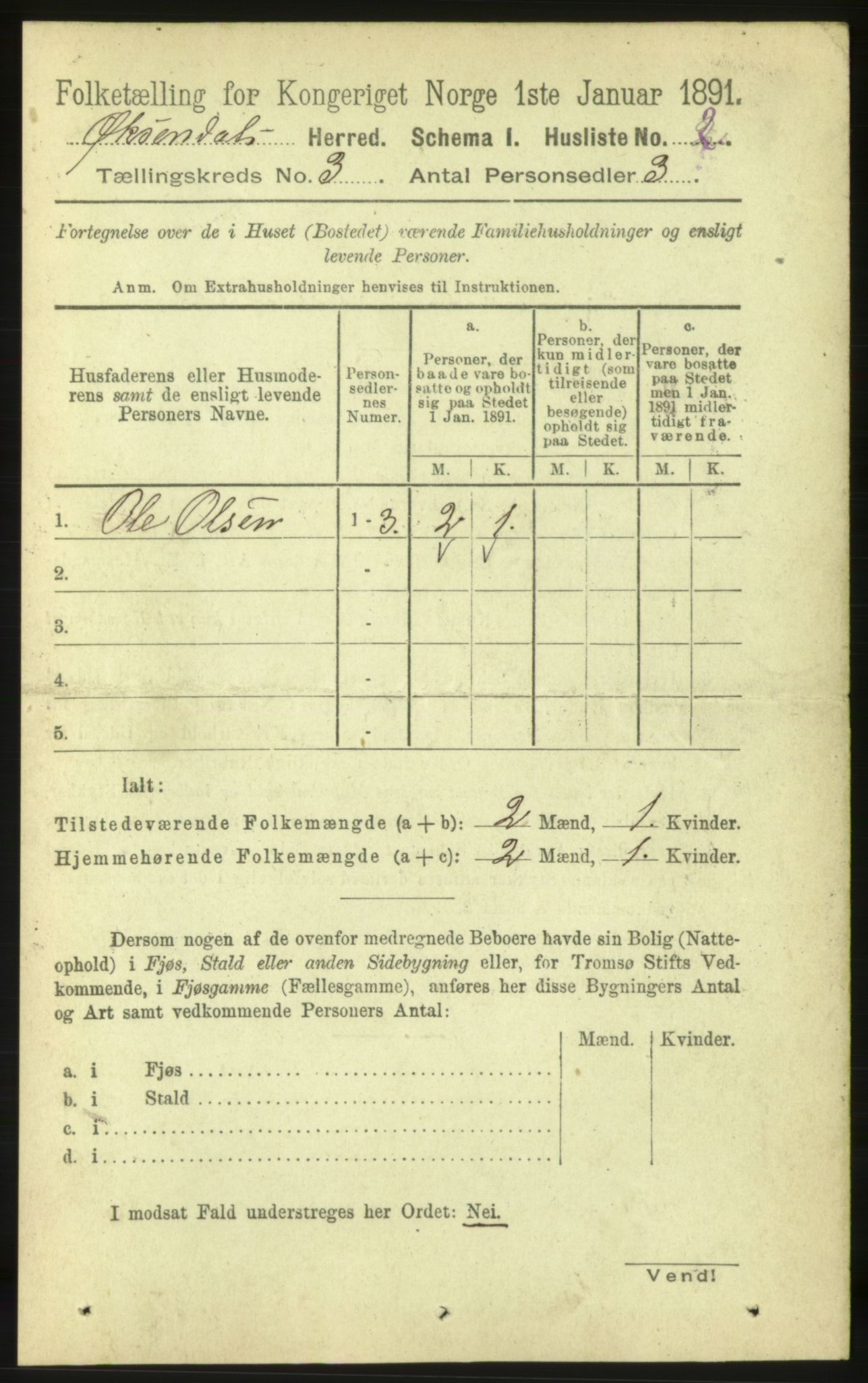 RA, 1891 census for 1561 Øksendal, 1891, p. 573