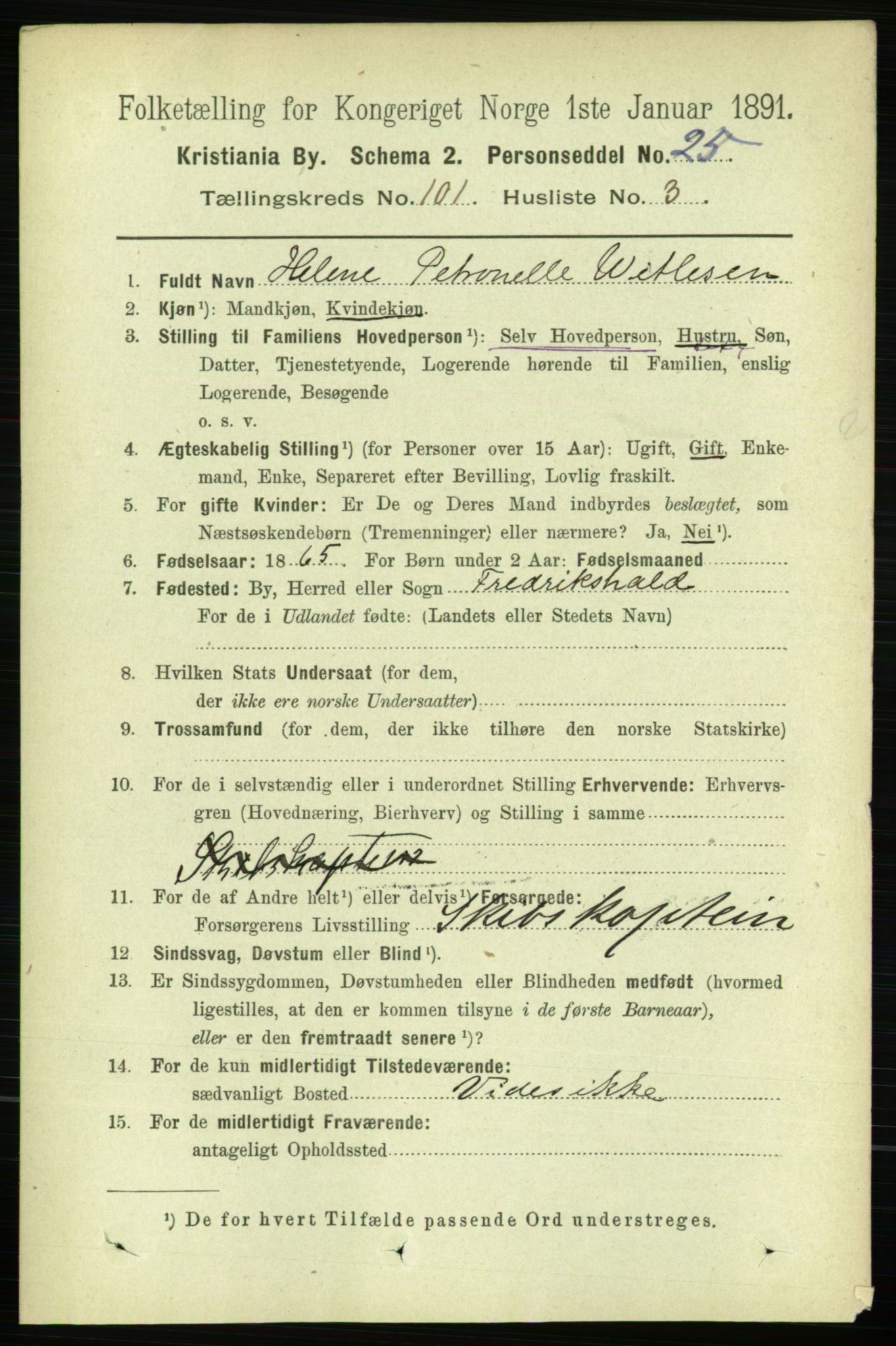 RA, 1891 census for 0301 Kristiania, 1891, p. 50059