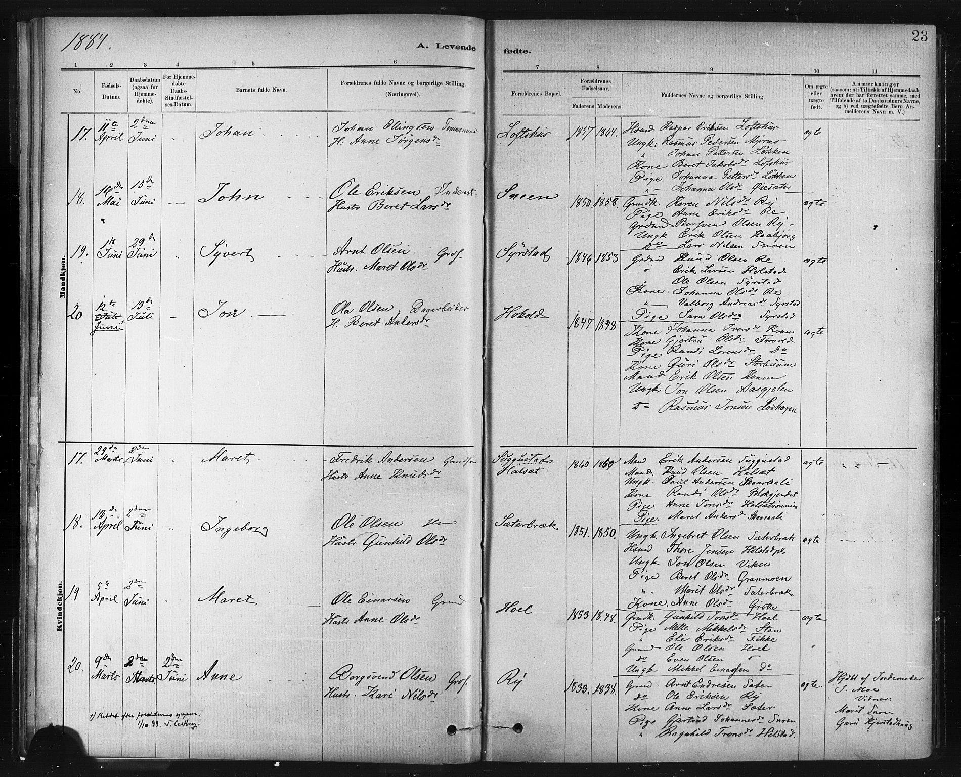 Ministerialprotokoller, klokkerbøker og fødselsregistre - Sør-Trøndelag, SAT/A-1456/672/L0857: Parish register (official) no. 672A09, 1882-1893, p. 23