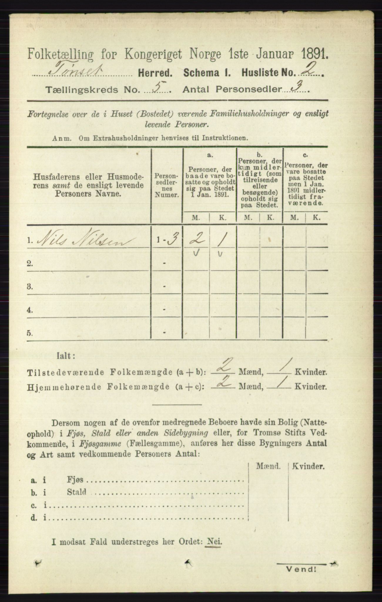 RA, 1891 census for 0437 Tynset, 1891, p. 1015