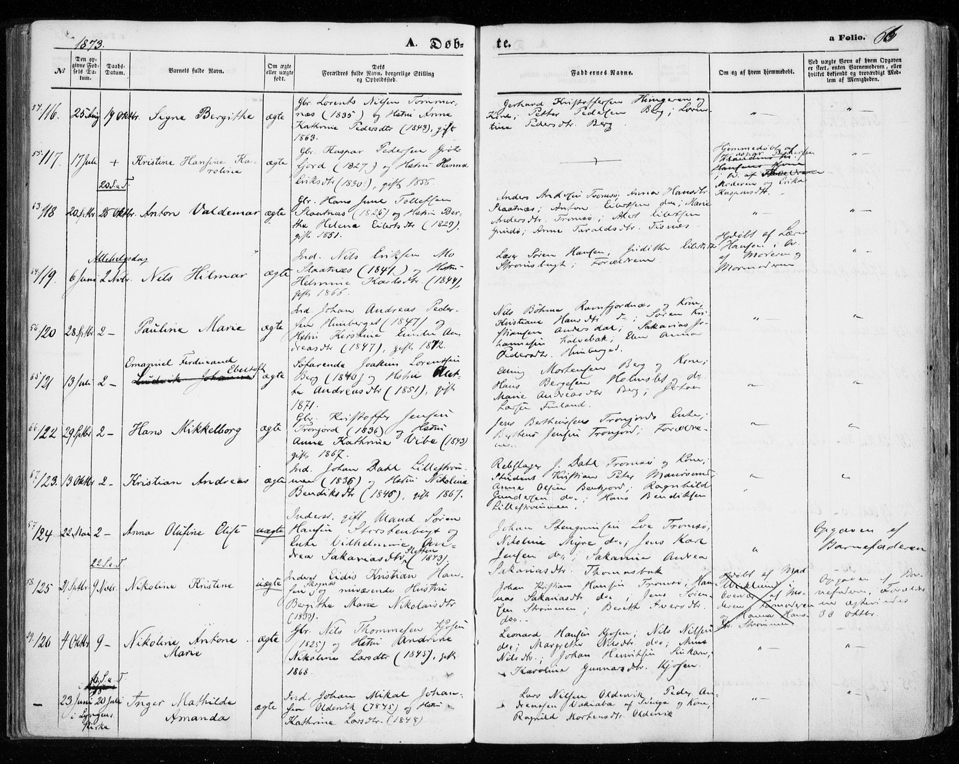 Tromsøysund sokneprestkontor, SATØ/S-1304/G/Ga/L0002kirke: Parish register (official) no. 2, 1867-1875, p. 66