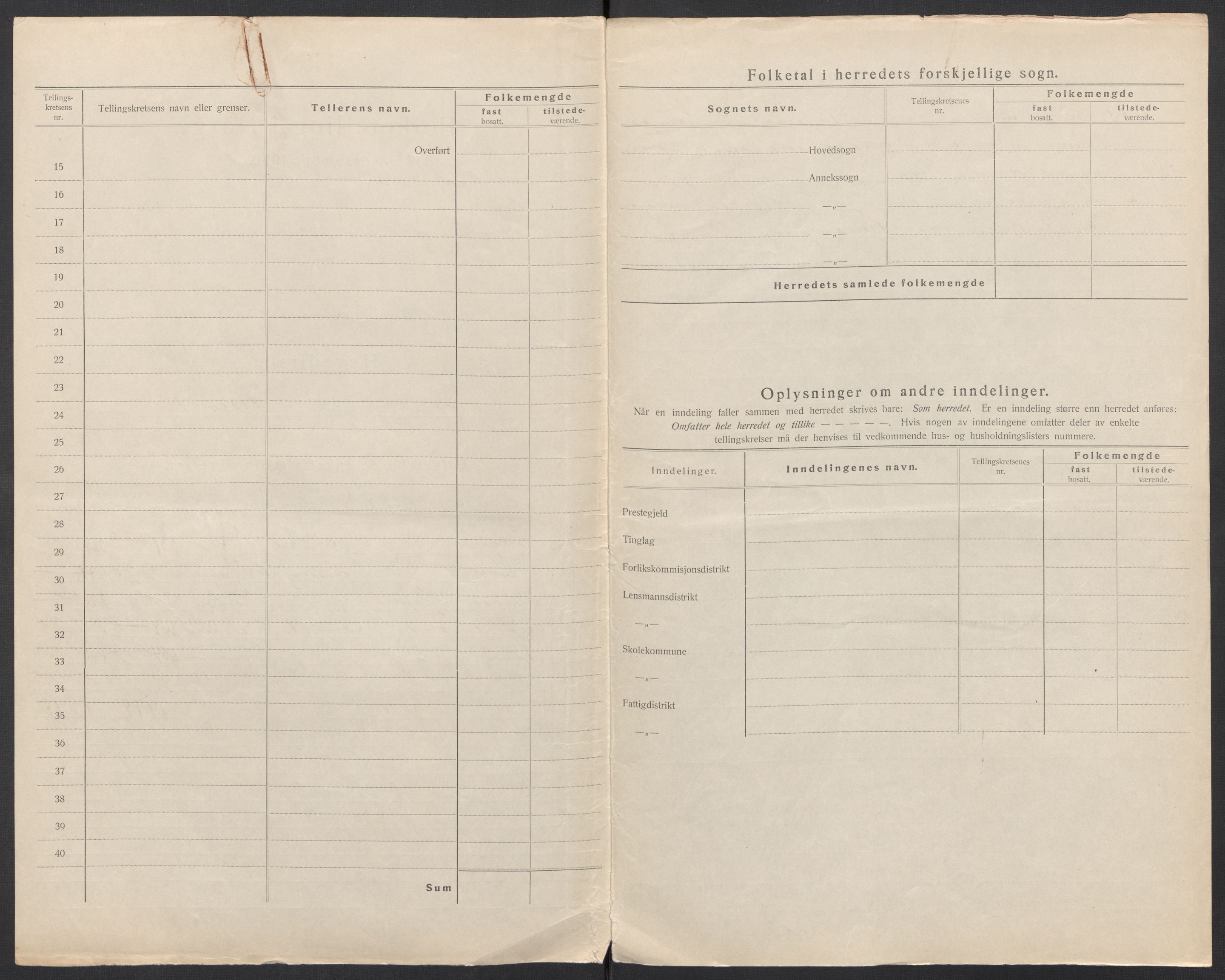 SAT, 1920 census for Støren, 1920, p. 6