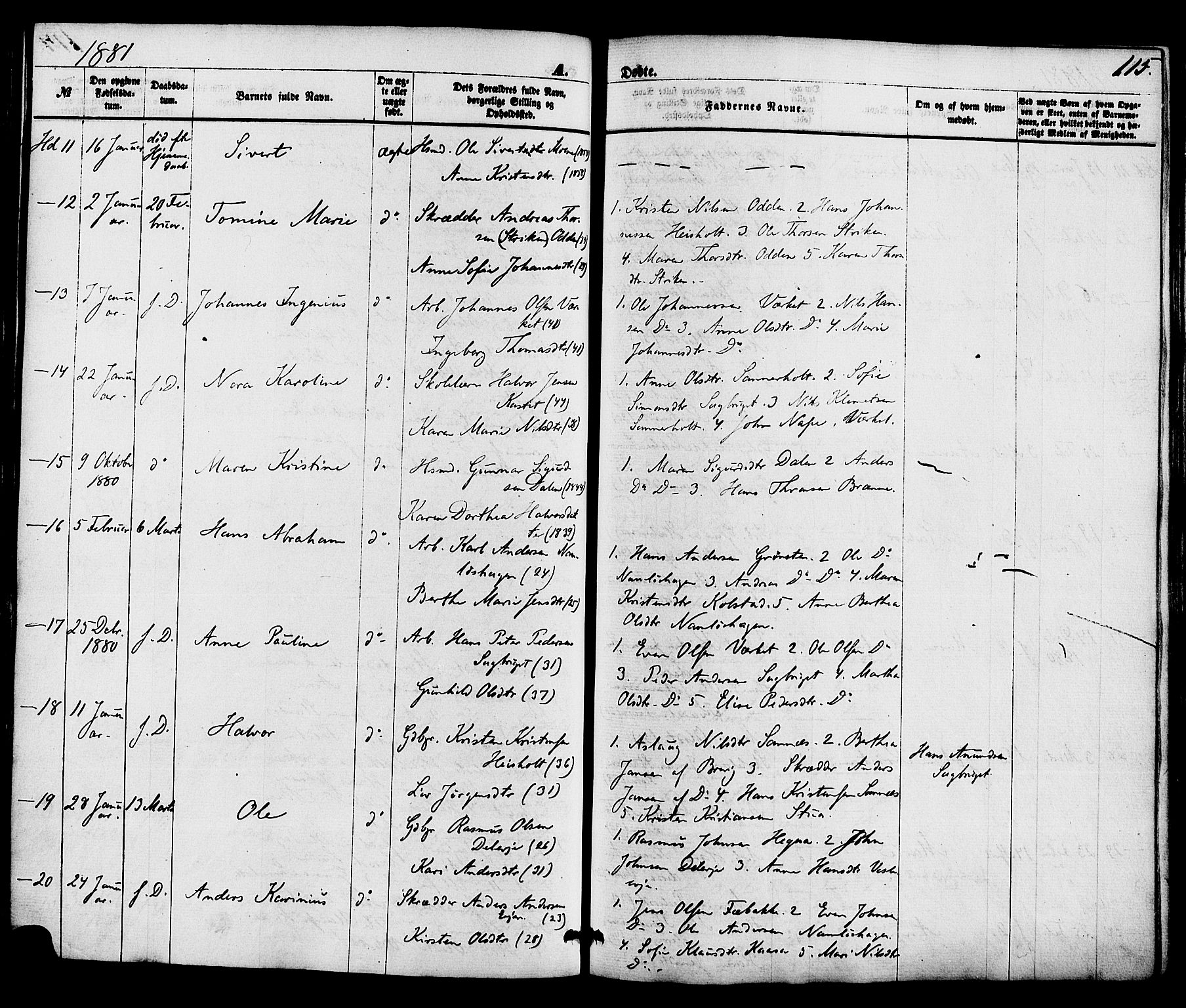 Holla kirkebøker, AV/SAKO-A-272/F/Fa/L0007: Parish register (official) no. 7, 1869-1881, p. 115