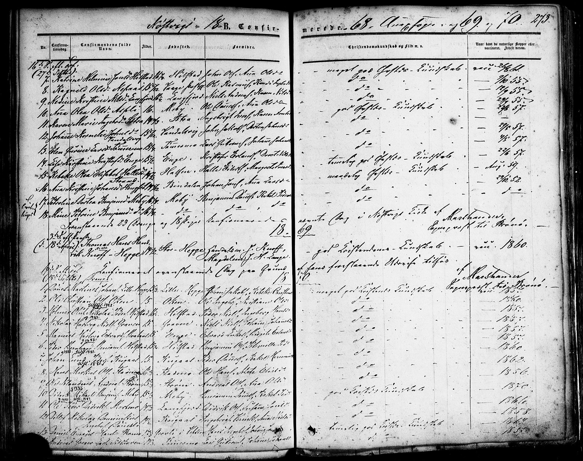 Ministerialprotokoller, klokkerbøker og fødselsregistre - Nordland, SAT/A-1459/814/L0224: Parish register (official) no. 814A05, 1834-1874, p. 273