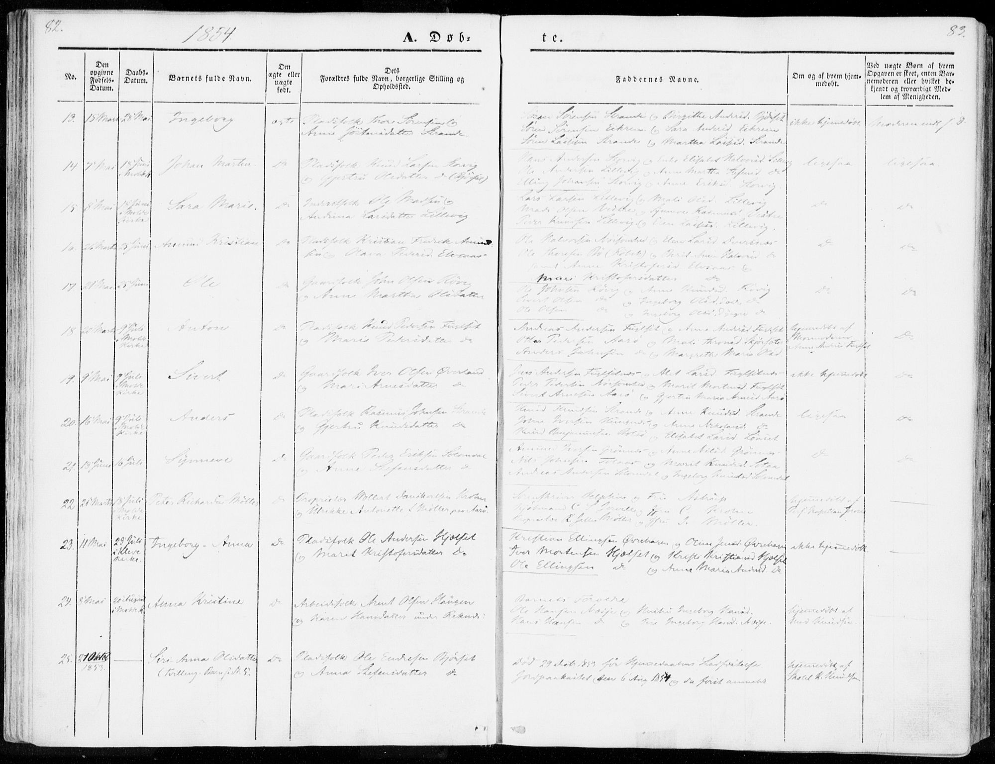 Ministerialprotokoller, klokkerbøker og fødselsregistre - Møre og Romsdal, AV/SAT-A-1454/555/L0653: Parish register (official) no. 555A04, 1843-1869, p. 82-83