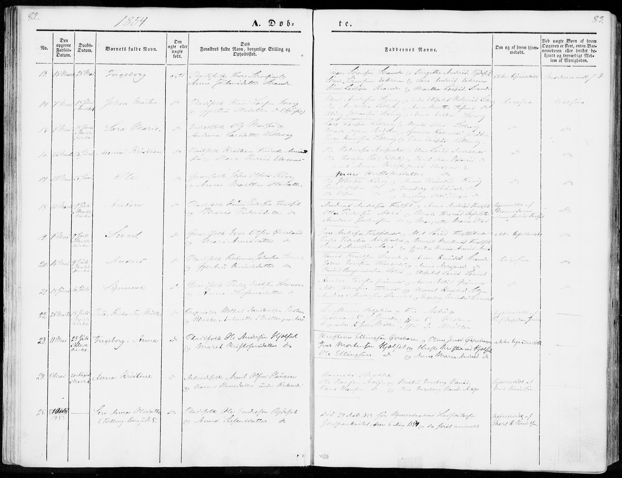 Ministerialprotokoller, klokkerbøker og fødselsregistre - Møre og Romsdal, AV/SAT-A-1454/555/L0653: Parish register (official) no. 555A04, 1843-1869, p. 82-83