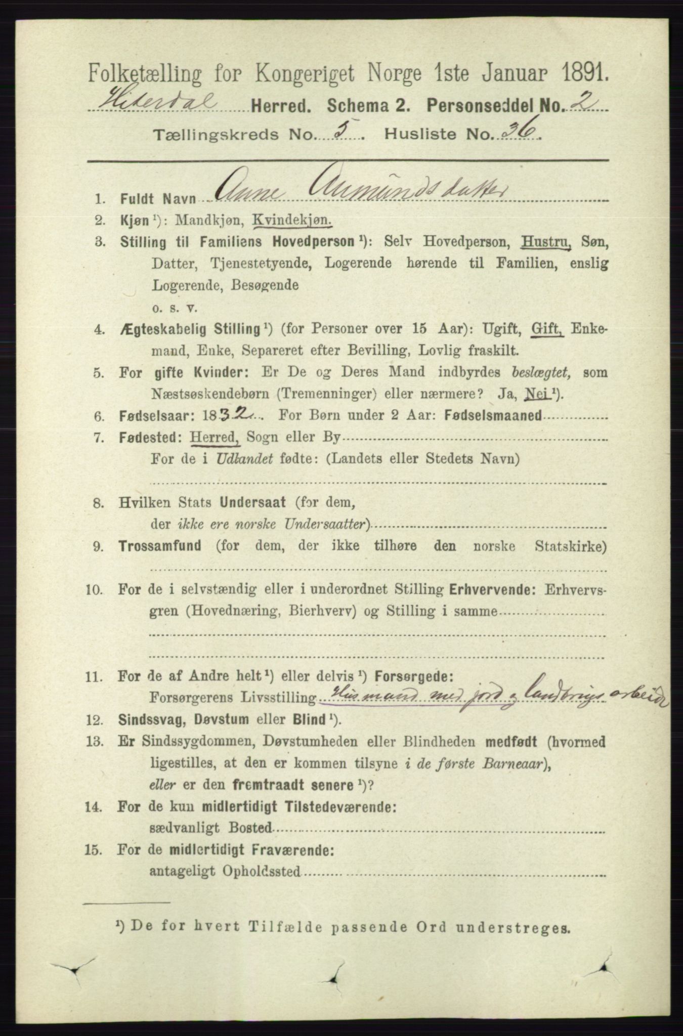 RA, 1891 census for 0823 Heddal, 1891, p. 2240