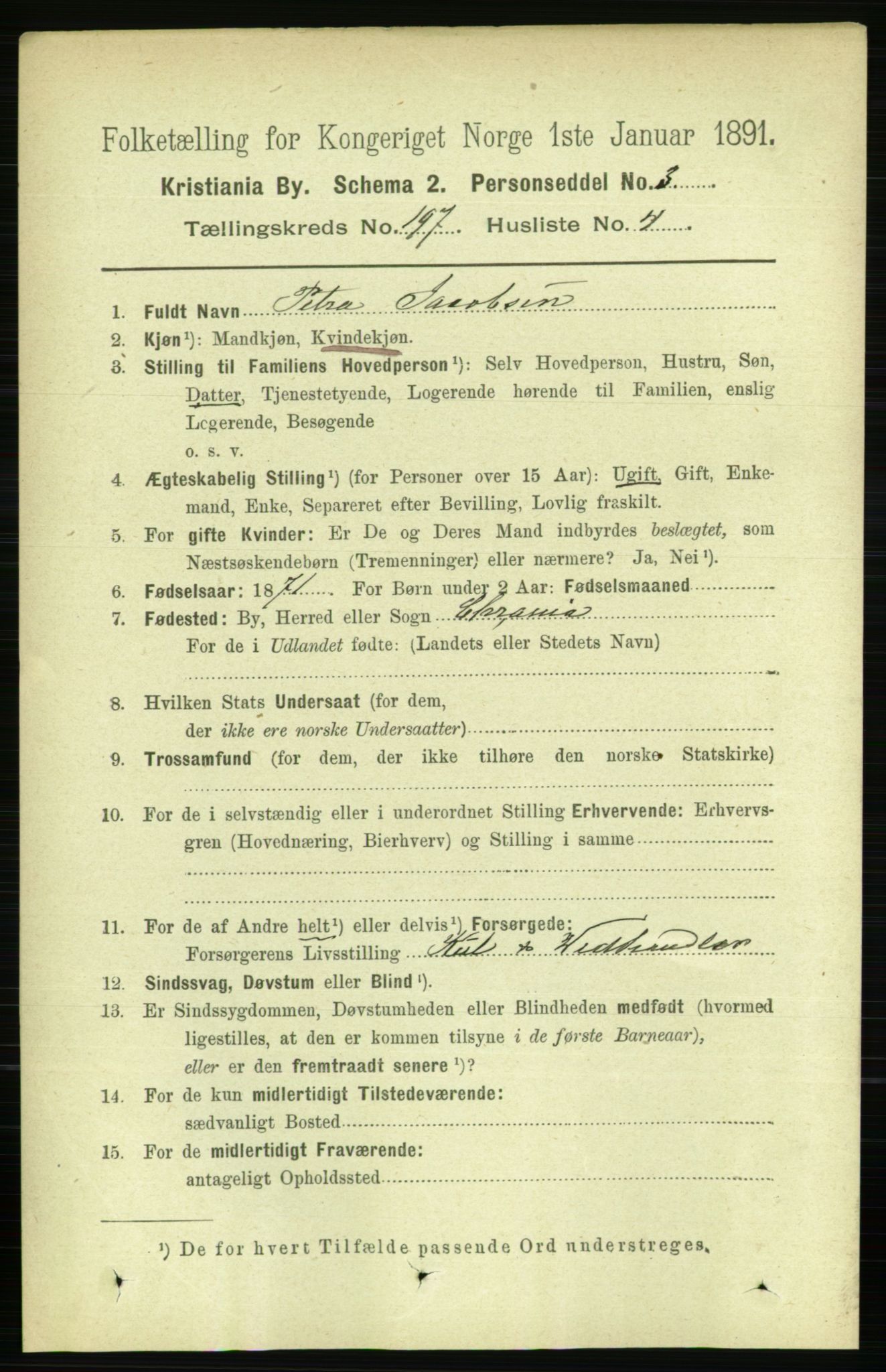 RA, 1891 census for 0301 Kristiania, 1891, p. 118870