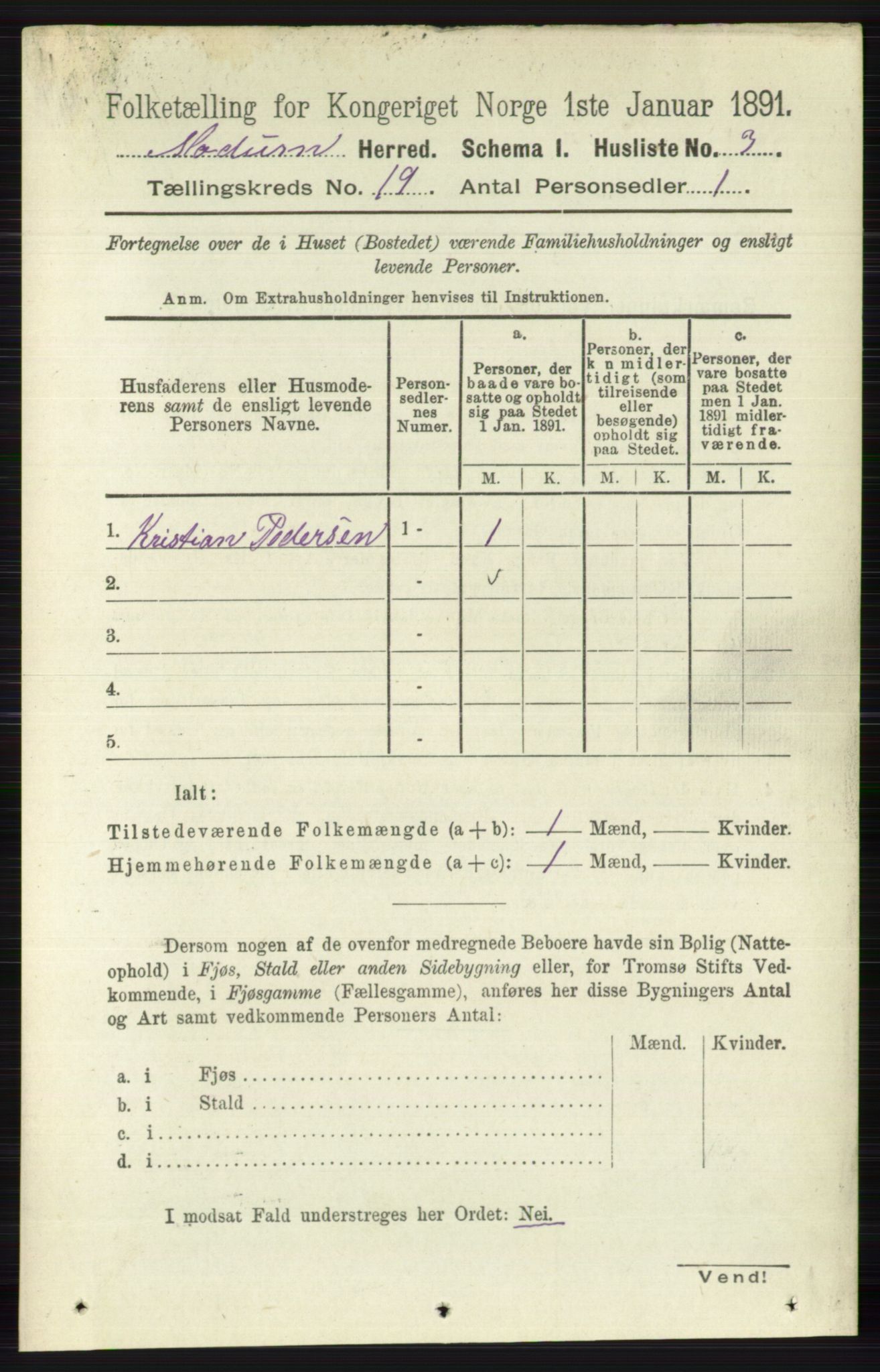 RA, 1891 census for 0623 Modum, 1891, p. 7580