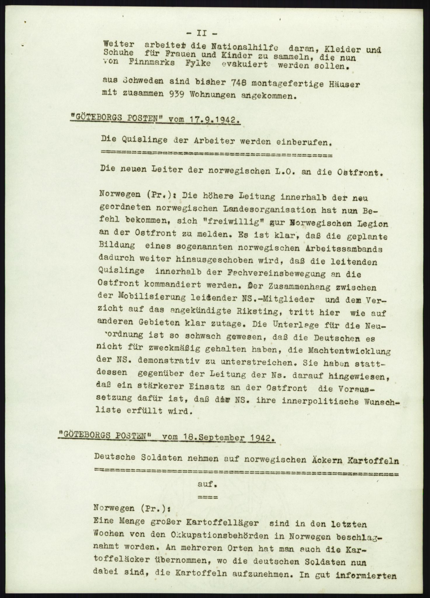 Forsvarets Overkommando. 2 kontor. Arkiv 11.4. Spredte tyske arkivsaker, AV/RA-RAFA-7031/D/Dar/Darb/L0010: Reichskommissariat - Hauptabteilung Volksaufklärung und Propaganda, 1940-1943, p. 180