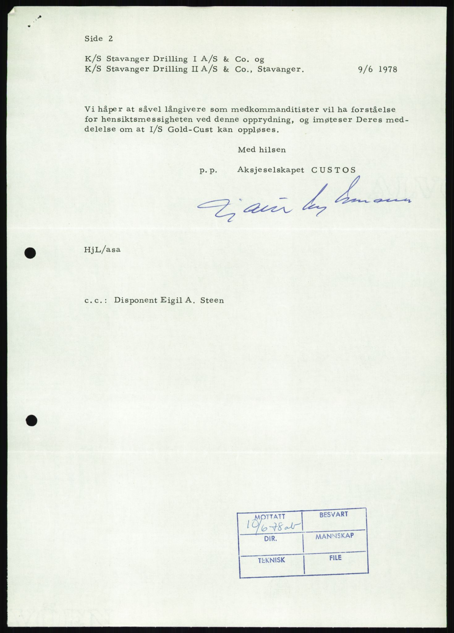 Pa 1503 - Stavanger Drilling AS, AV/SAST-A-101906/D/L0007: Korrespondanse og saksdokumenter, 1974-1981, p. 1170