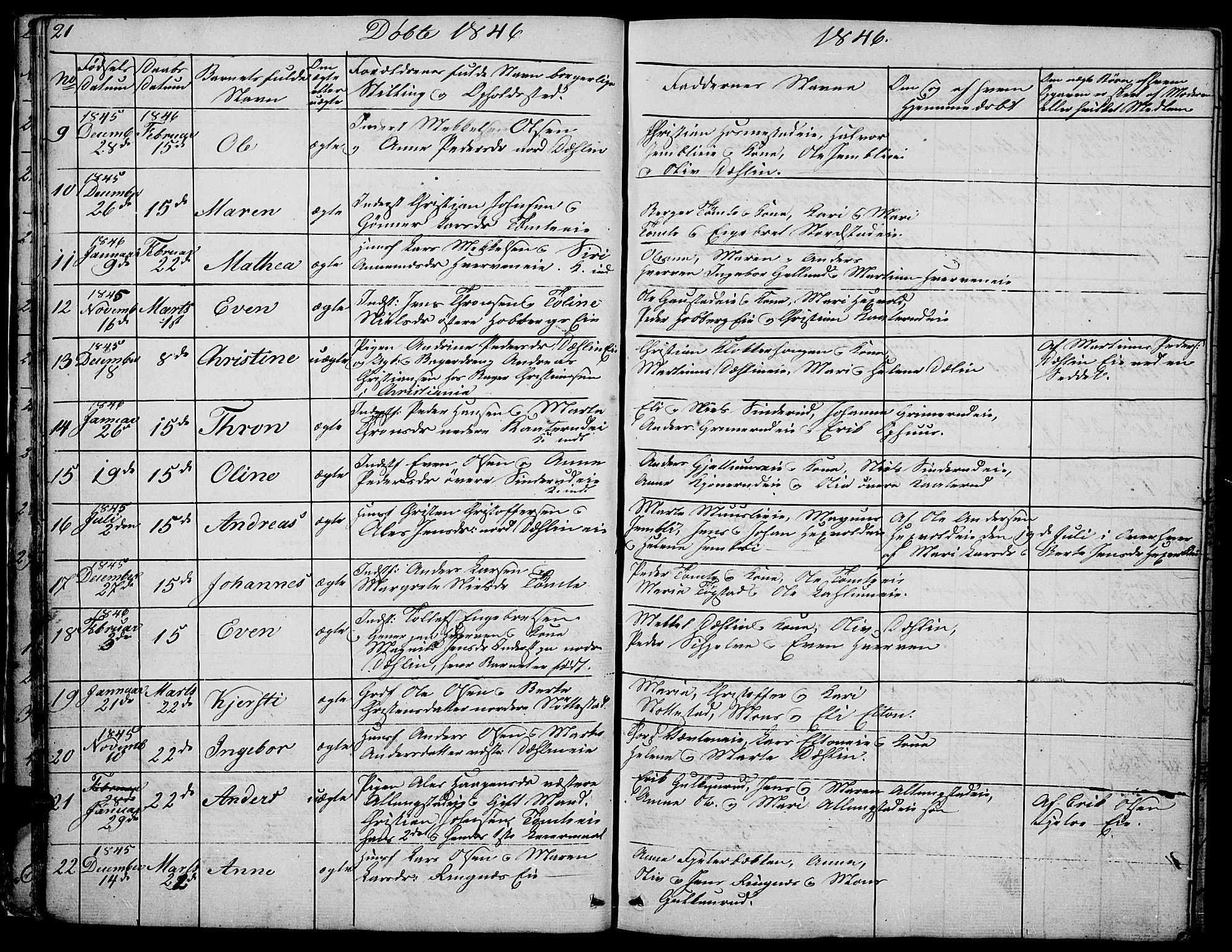 Stange prestekontor, AV/SAH-PREST-002/L/L0002: Parish register (copy) no. 2, 1838-1879, p. 21