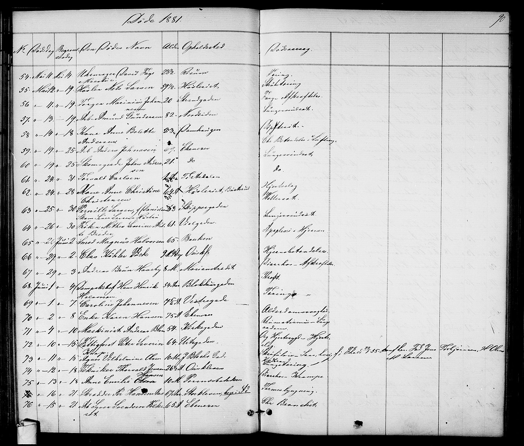 Halden prestekontor Kirkebøker, SAO/A-10909/G/Ga/L0007: Parish register (copy) no. 7, 1869-1884, p. 90
