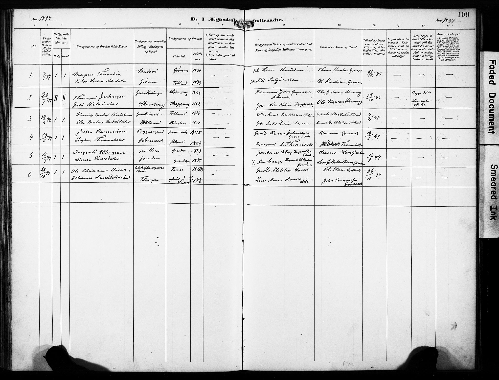 Finnås sokneprestembete, SAB/A-99925/H/Ha/Haa/Haab/L0002: Parish register (official) no. B 2, 1895-1906, p. 109