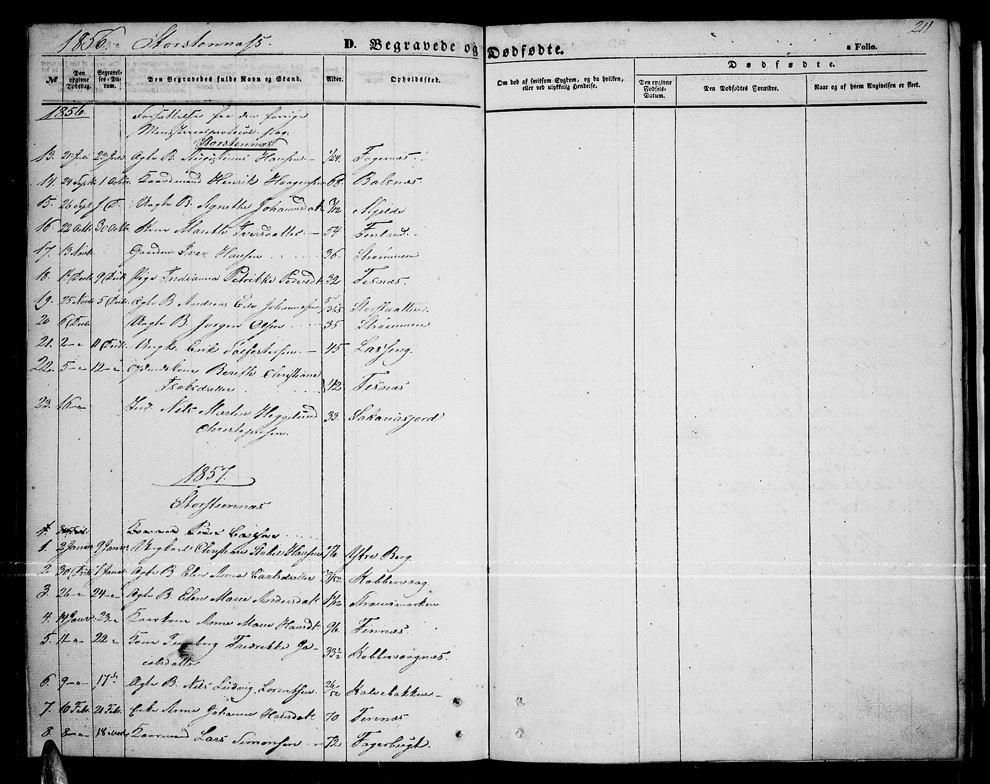 Tromsø sokneprestkontor/stiftsprosti/domprosti, SATØ/S-1343/G/Gb/L0006klokker: Parish register (copy) no. 6, 1857-1866, p. 211