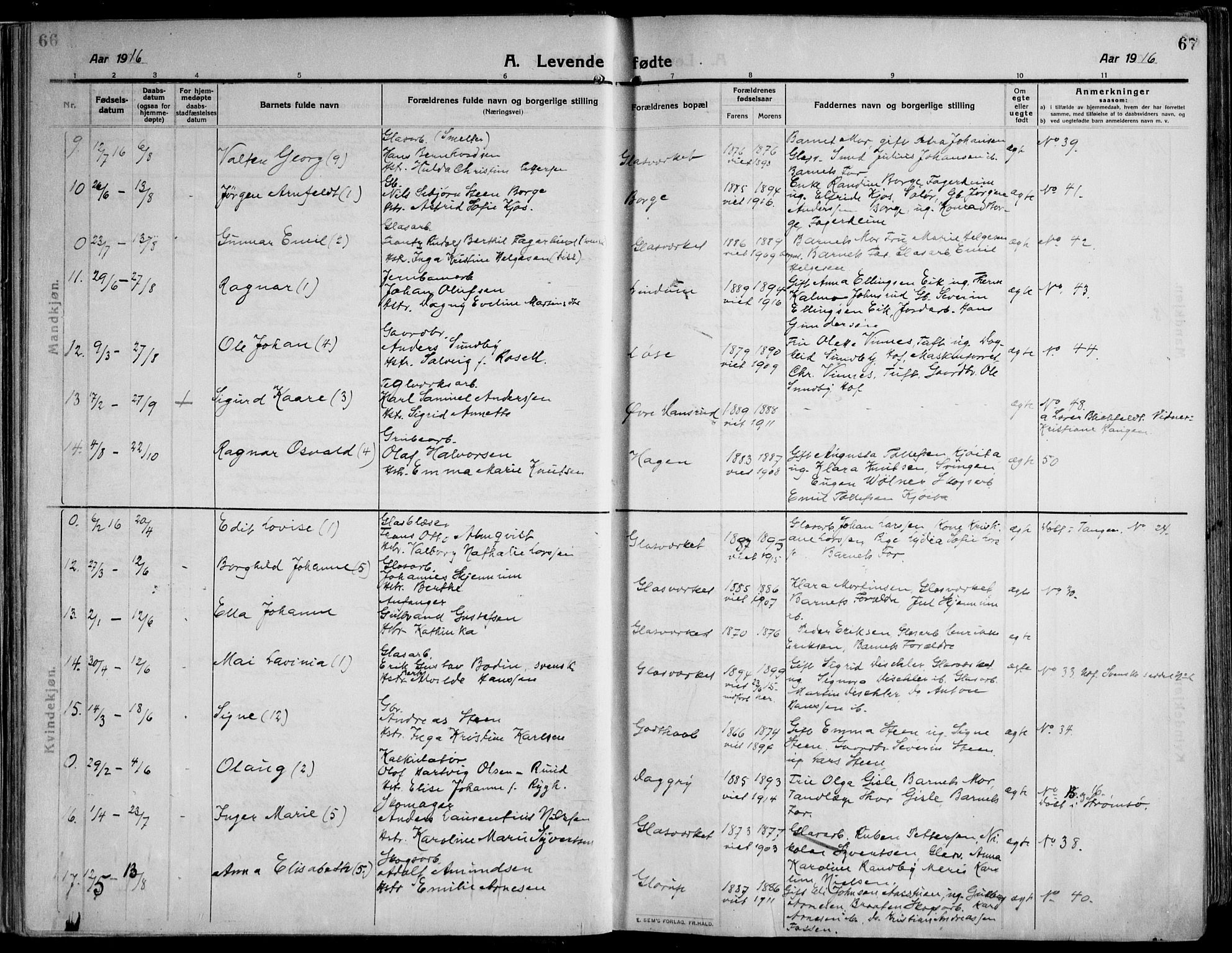 Skoger kirkebøker, AV/SAKO-A-59/F/Fa/L0007: Parish register (official) no. I 7, 1911-1936, p. 66-67