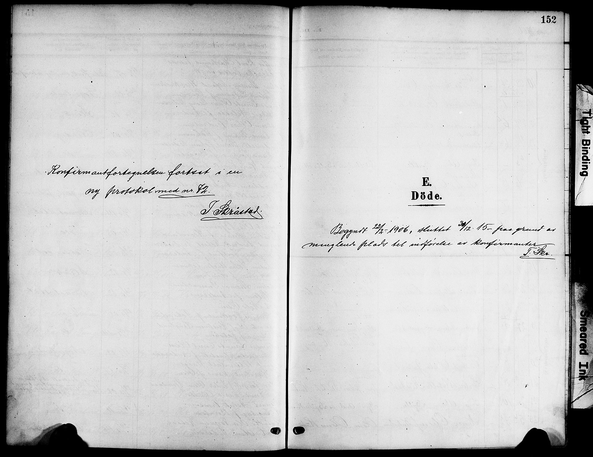 Kristiansand domprosti, SAK/1112-0006/F/Fb/L0020: Parish register (copy) no. B 20, 1906-1915, p. 152