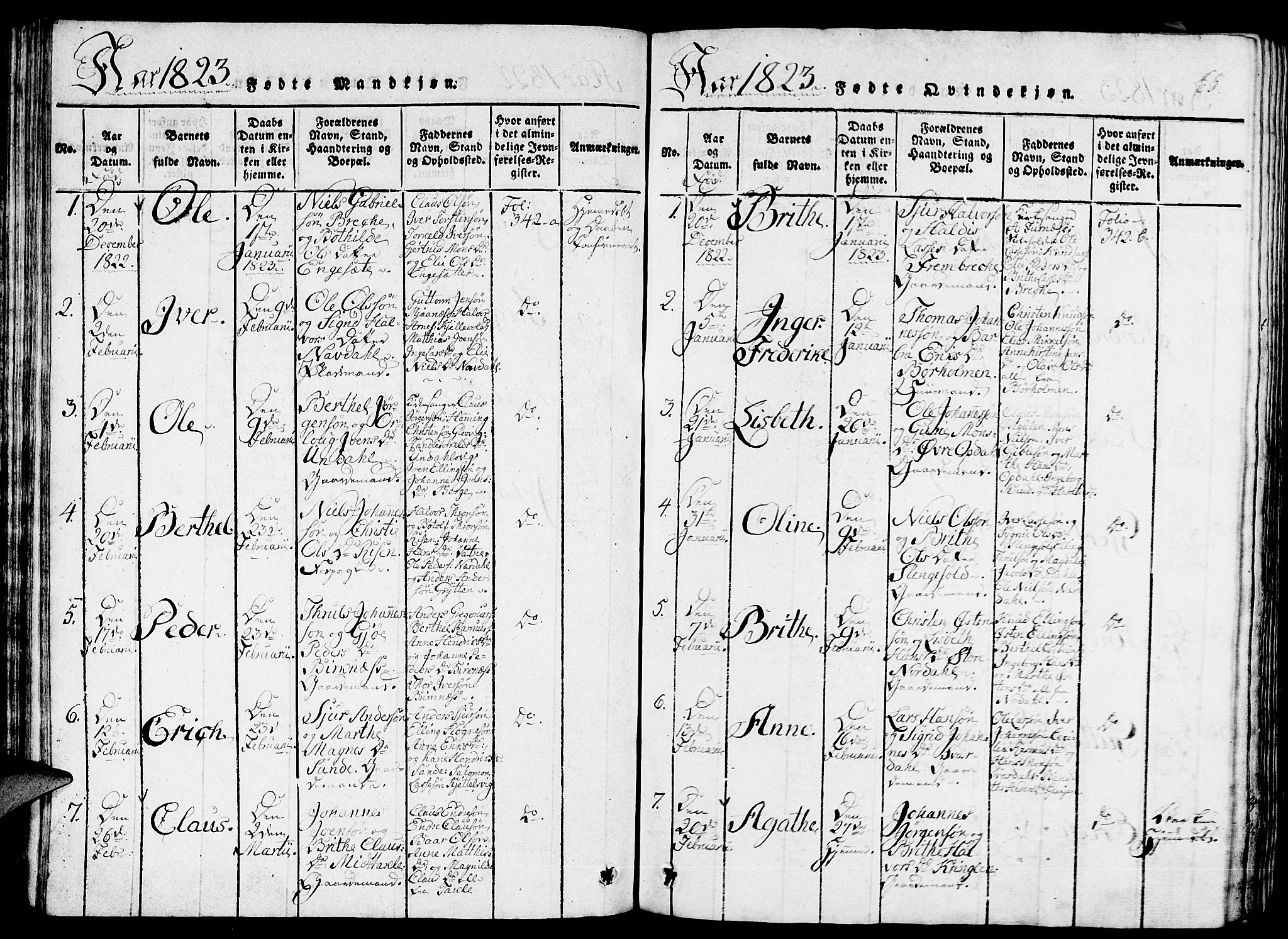Gulen sokneprestembete, SAB/A-80201/H/Haa/Haaa/L0018: Parish register (official) no. A 18, 1816-1825, p. 65