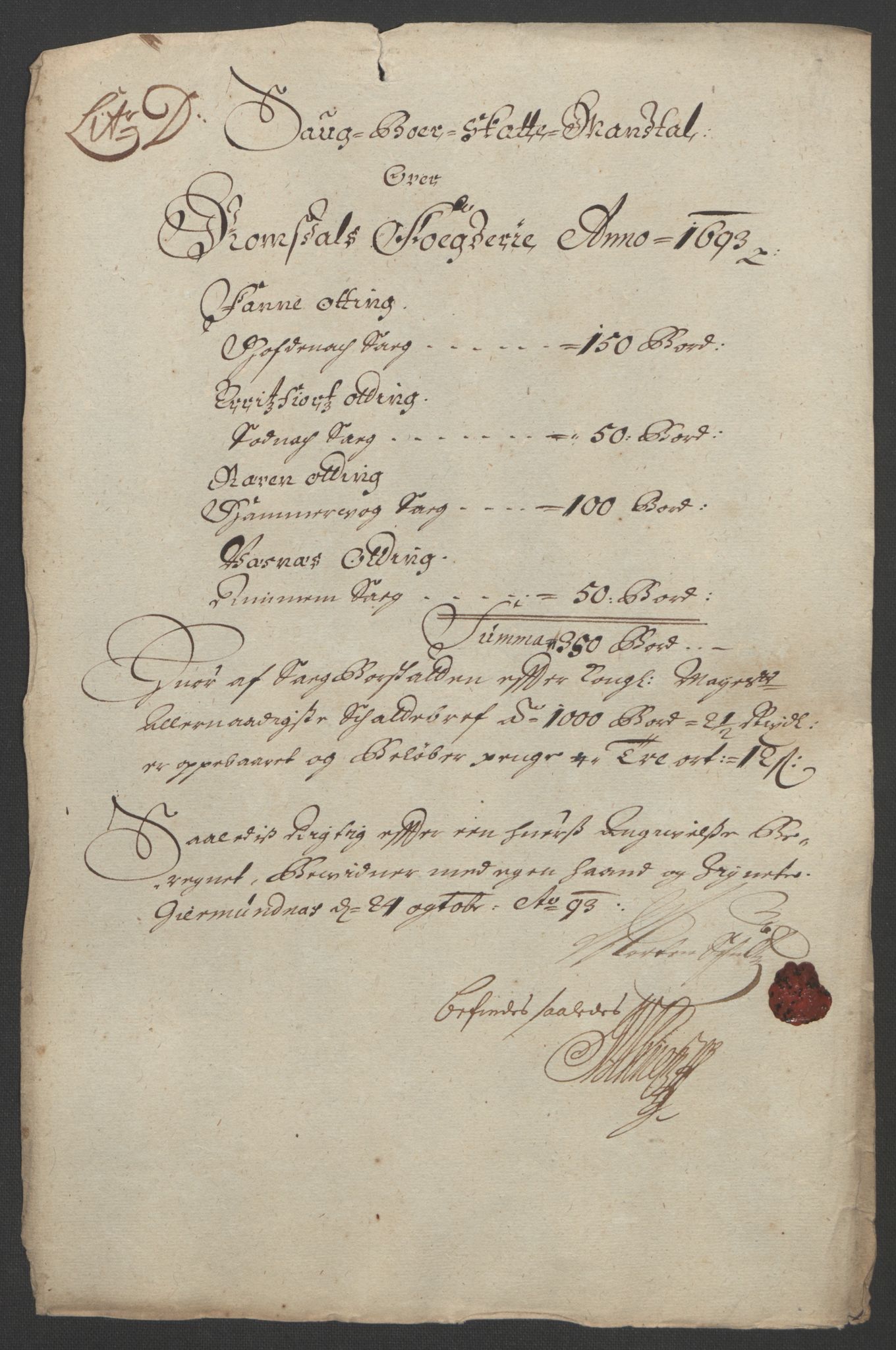Rentekammeret inntil 1814, Reviderte regnskaper, Fogderegnskap, RA/EA-4092/R55/L3651: Fogderegnskap Romsdal, 1693-1694, p. 72
