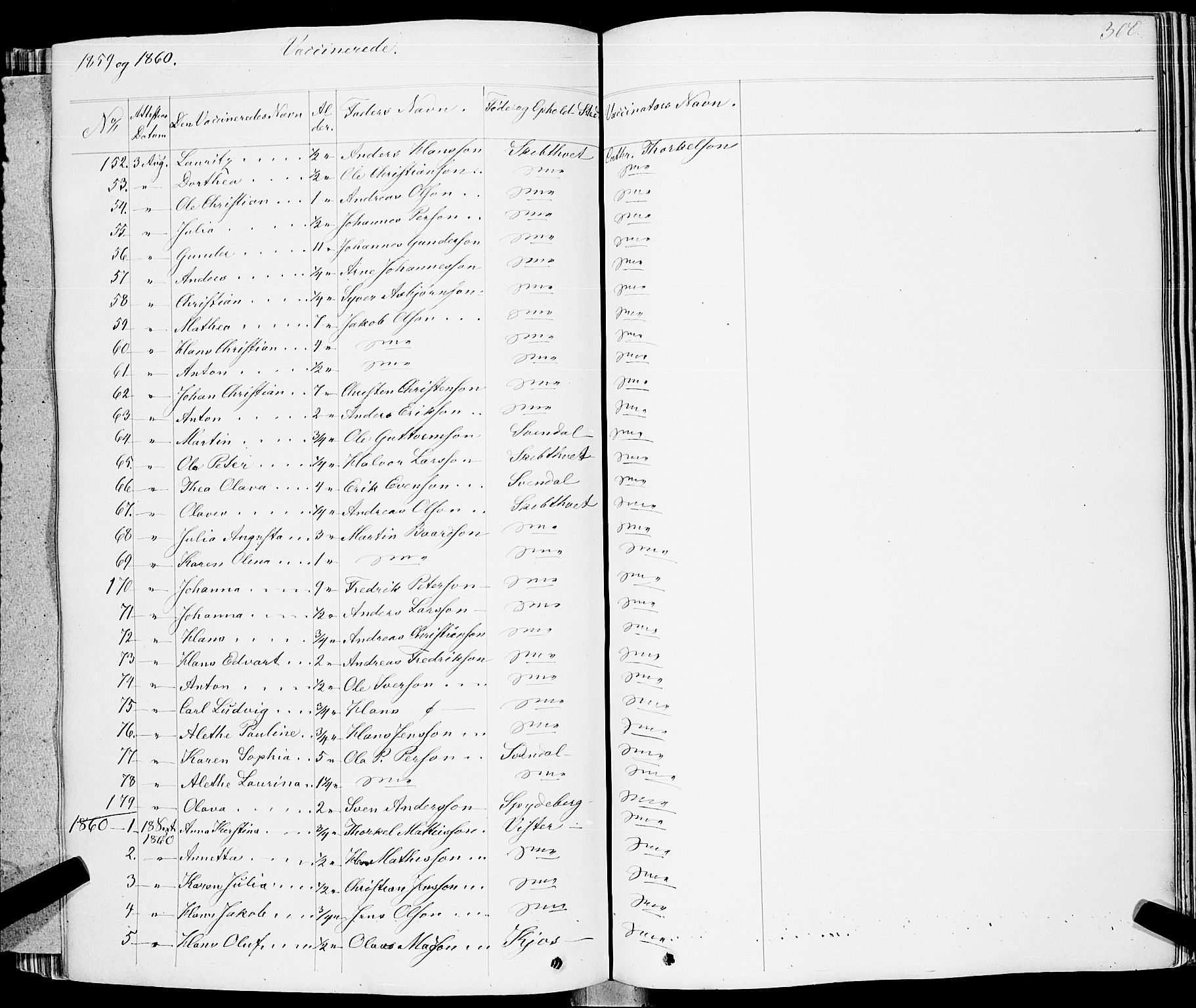 Skiptvet prestekontor Kirkebøker, AV/SAO-A-20009/F/Fa/L0006: Parish register (official) no. 6, 1839-1860, p. 300