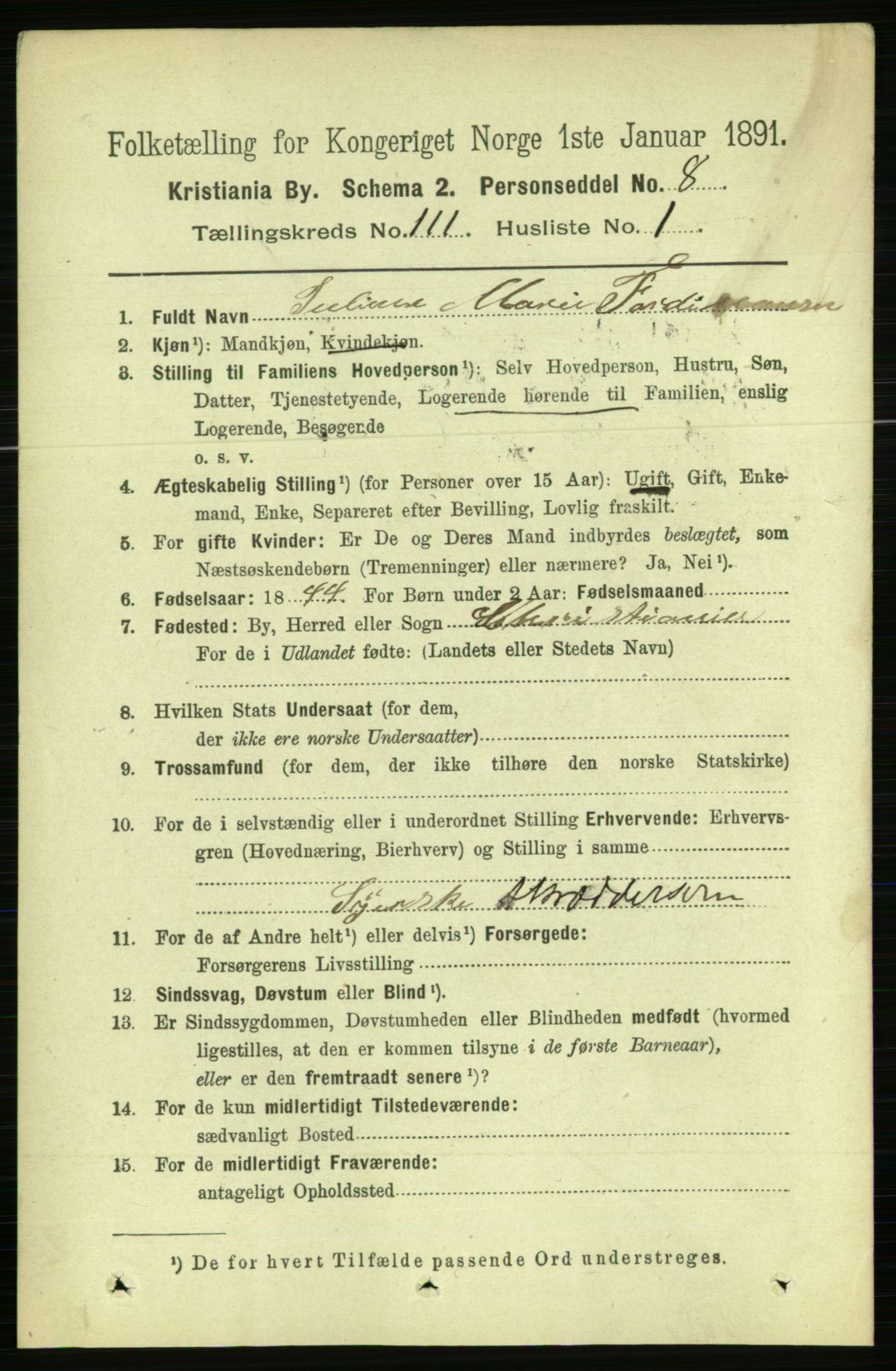 RA, 1891 census for 0301 Kristiania, 1891, p. 57924