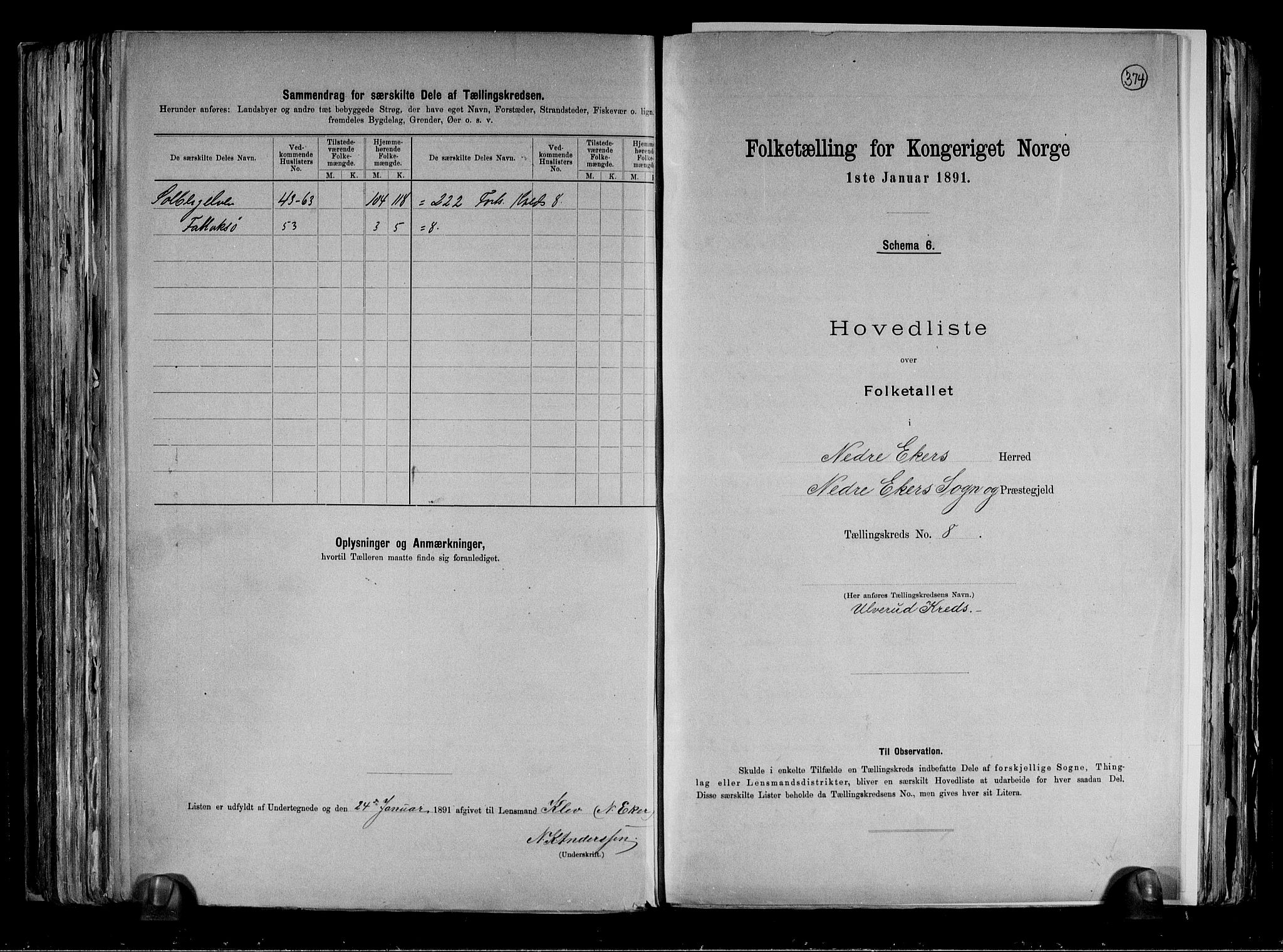 RA, 1891 census for 0625 Nedre Eiker, 1891, p. 21
