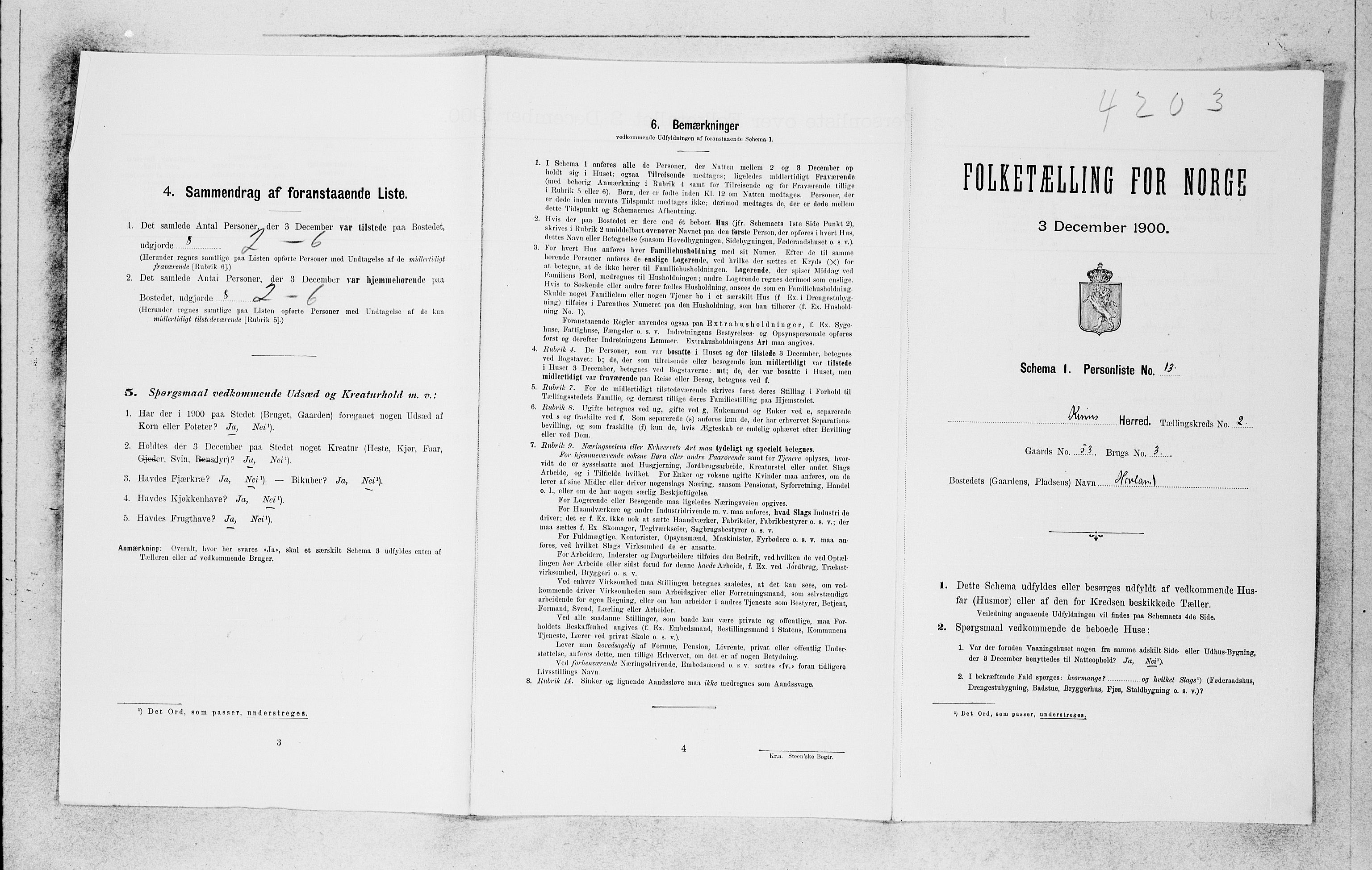 SAB, 1900 census for Kinn, 1900, p. 232