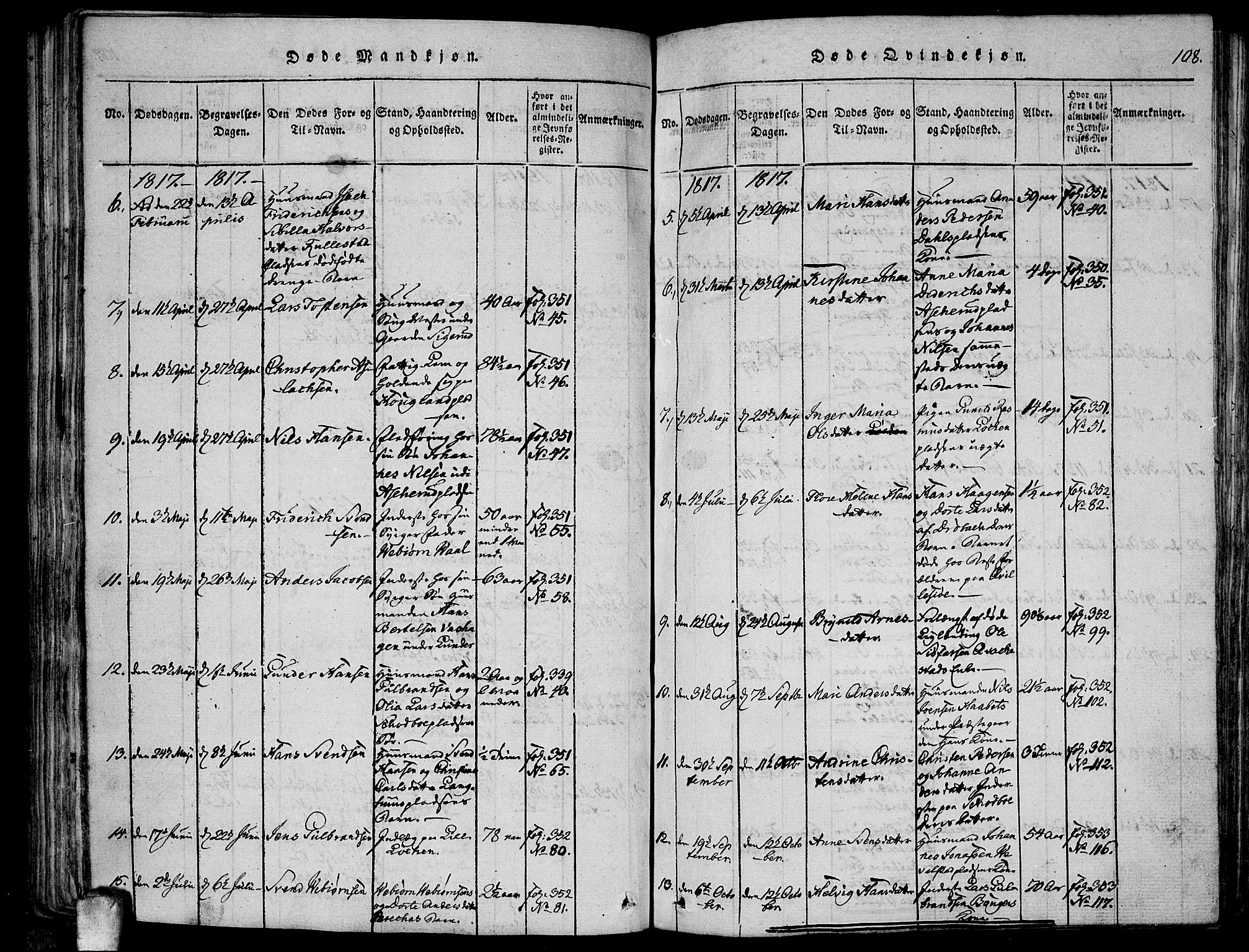 Kråkstad prestekontor Kirkebøker, AV/SAO-A-10125a/F/Fa/L0003: Parish register (official) no. I 3, 1813-1824, p. 108