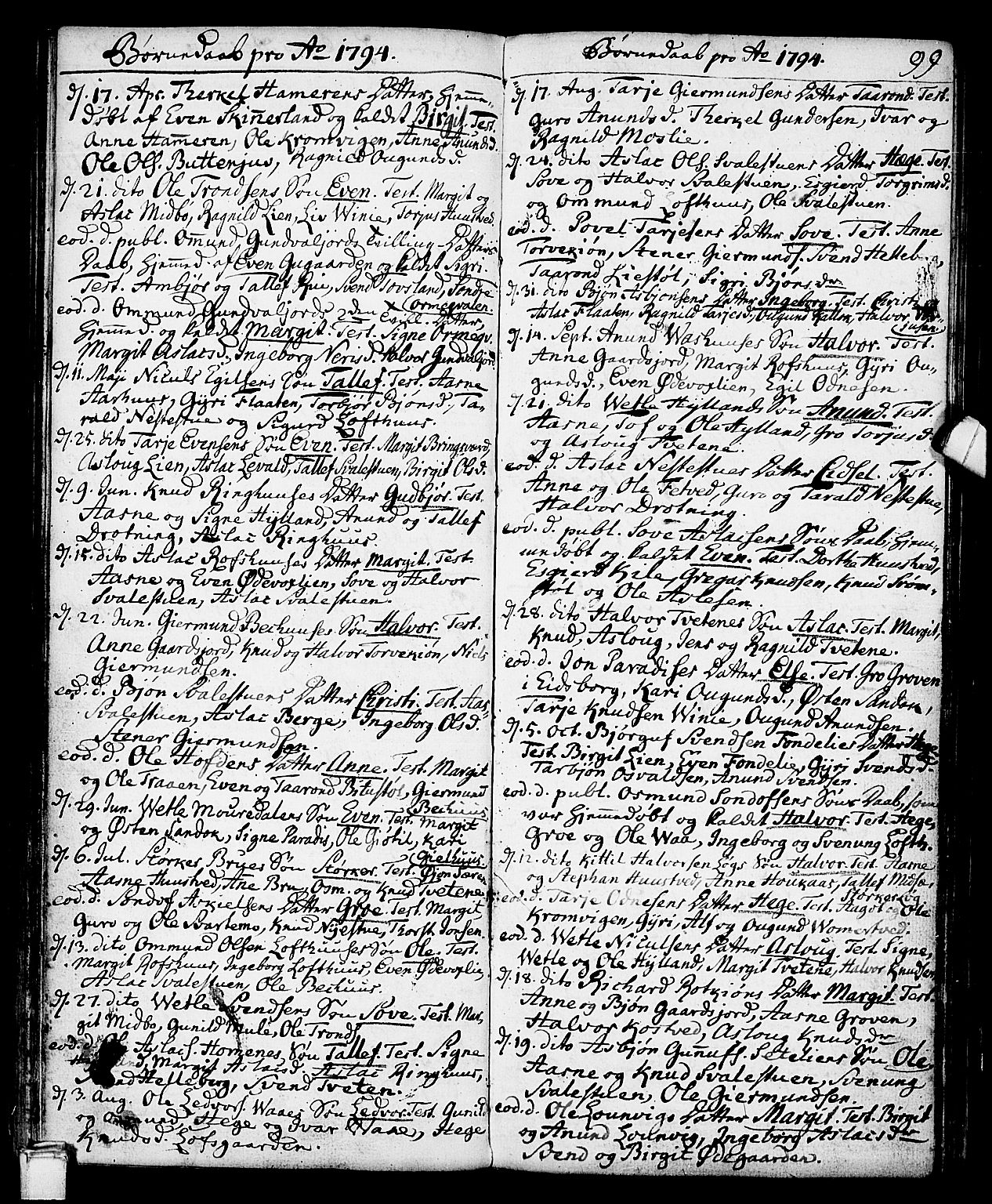 Vinje kirkebøker, AV/SAKO-A-312/F/Fa/L0002: Parish register (official) no. I 2, 1767-1814, p. 99