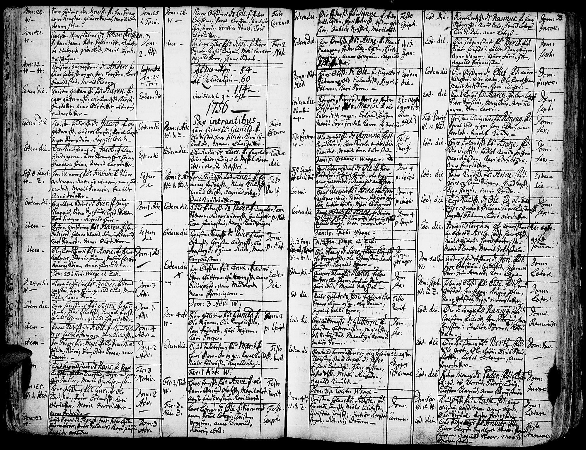 Vågå prestekontor, SAH/PREST-076/H/Ha/Haa/L0001: Parish register (official) no. 1, 1739-1810, p. 33
