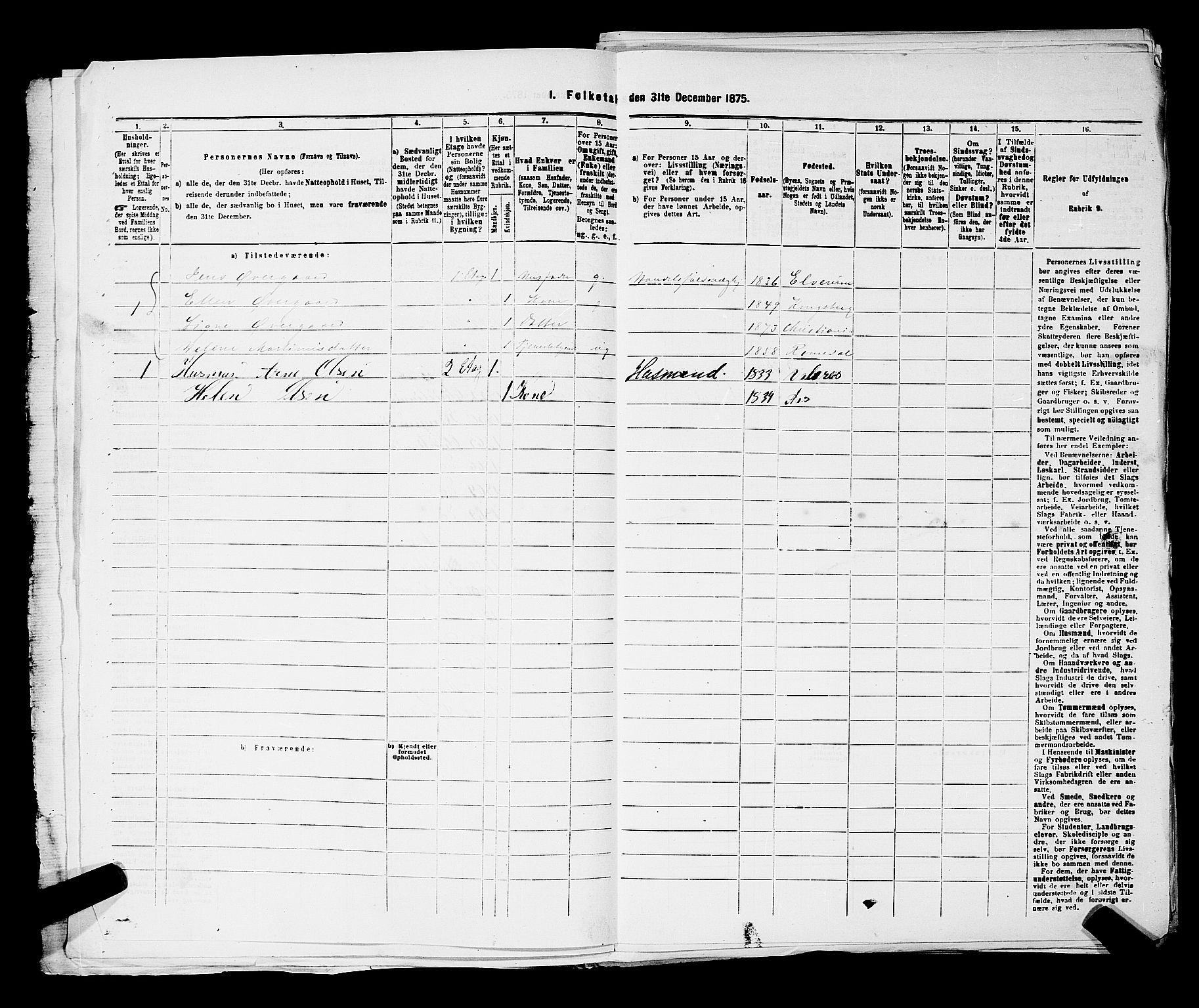 RA, 1875 census for 0301 Kristiania, 1875, p. 3736