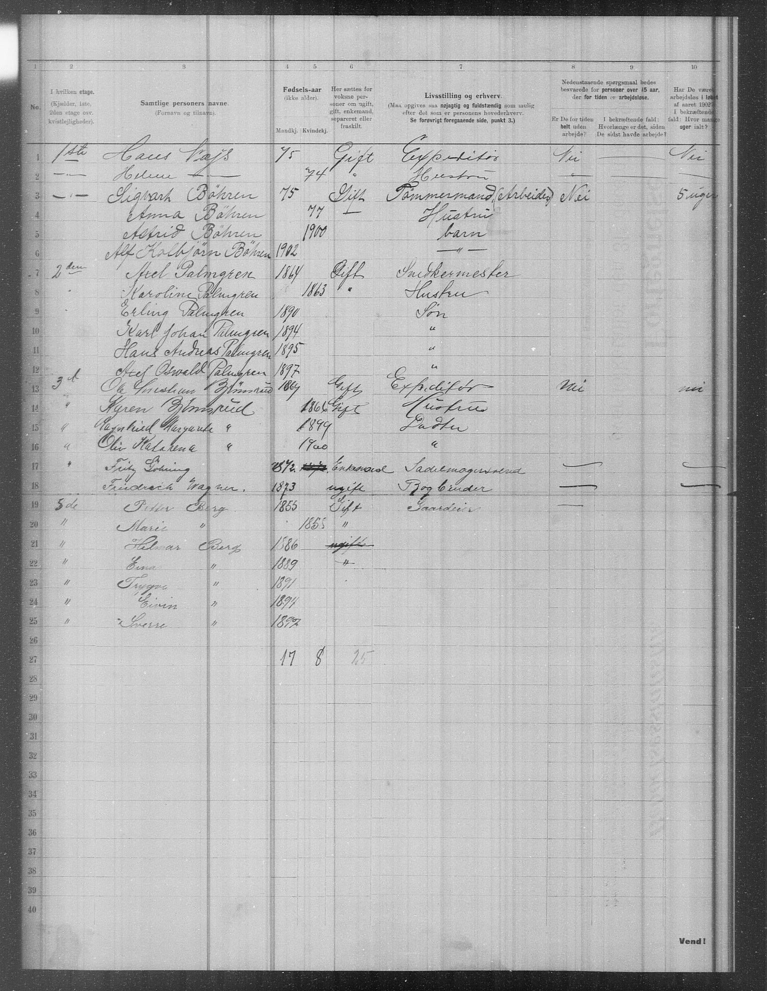 OBA, Municipal Census 1902 for Kristiania, 1902, p. 12302