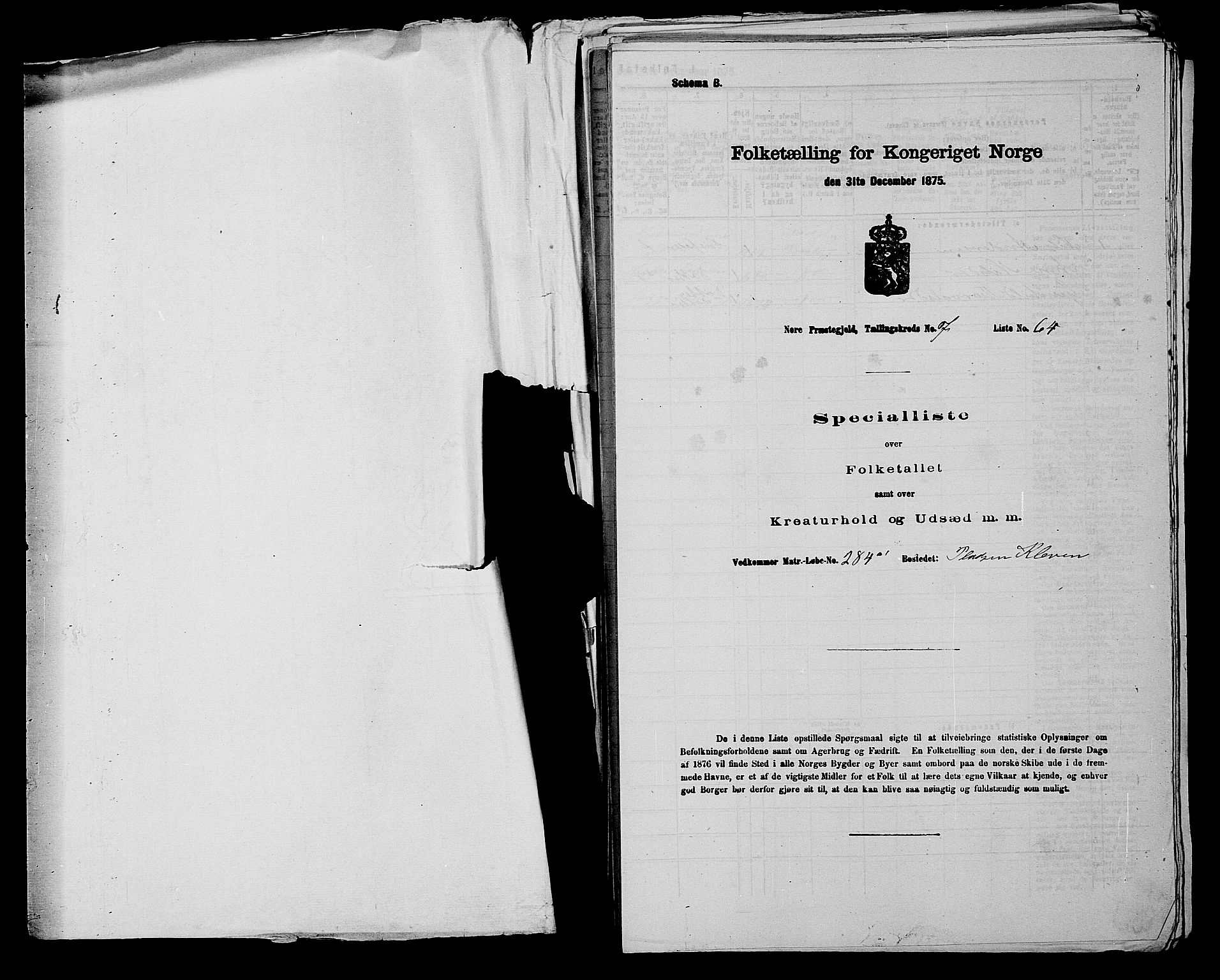 SAKO, 1875 census for 0633P Nore, 1875, p. 857