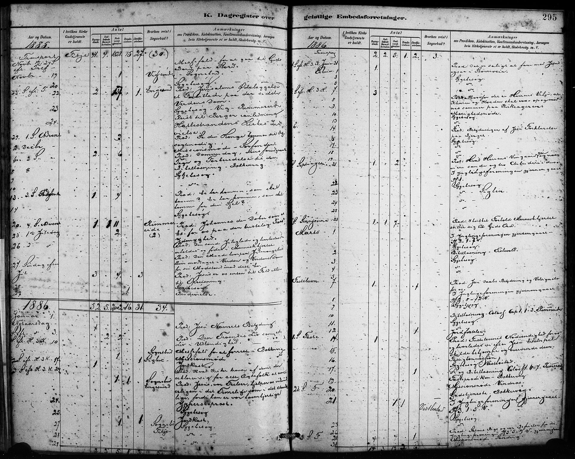 Fitjar sokneprestembete, SAB/A-99926: Parish register (official) no. A 2, 1882-1899, p. 295