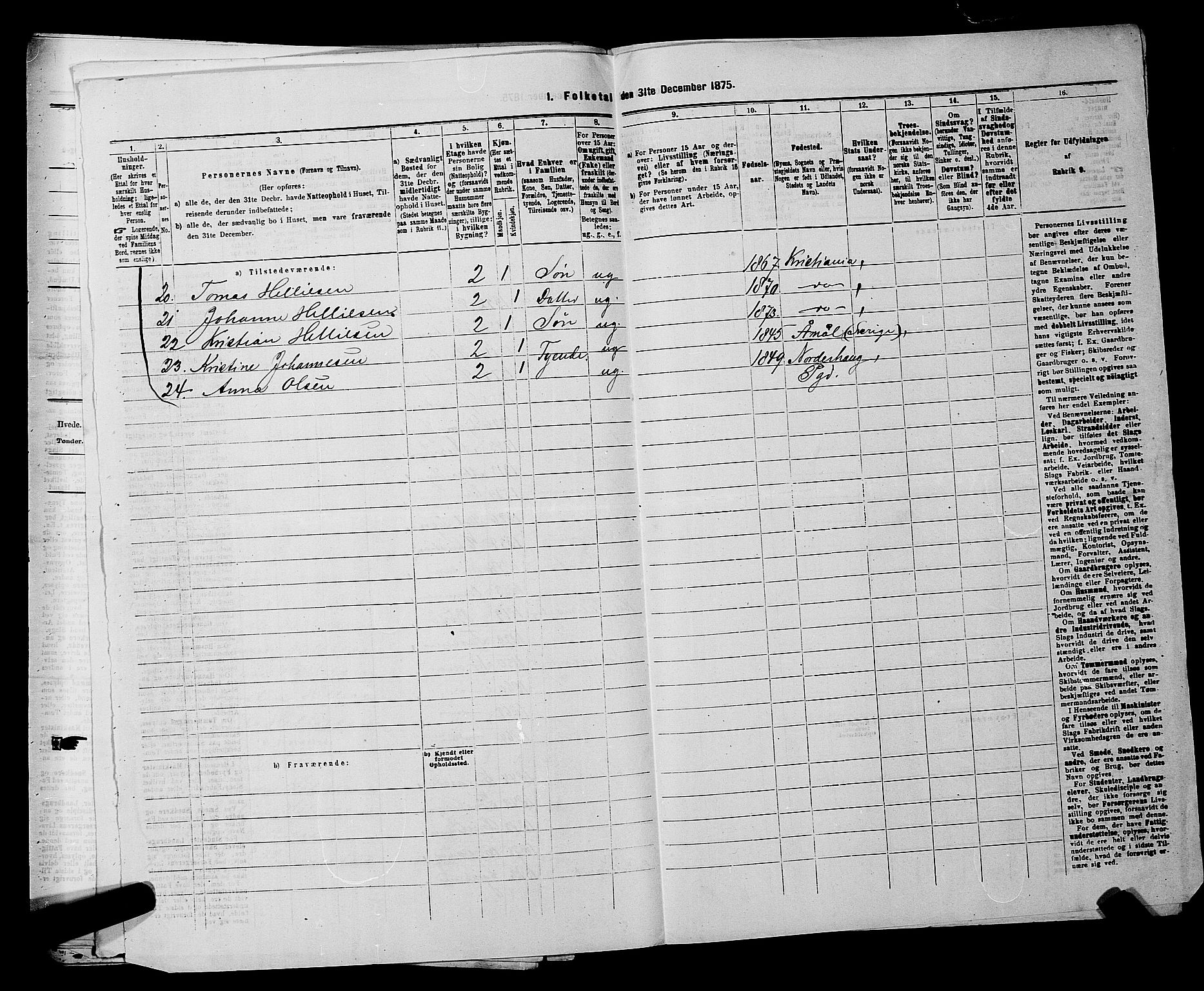 RA, 1875 census for 0301 Kristiania, 1875, p. 6015