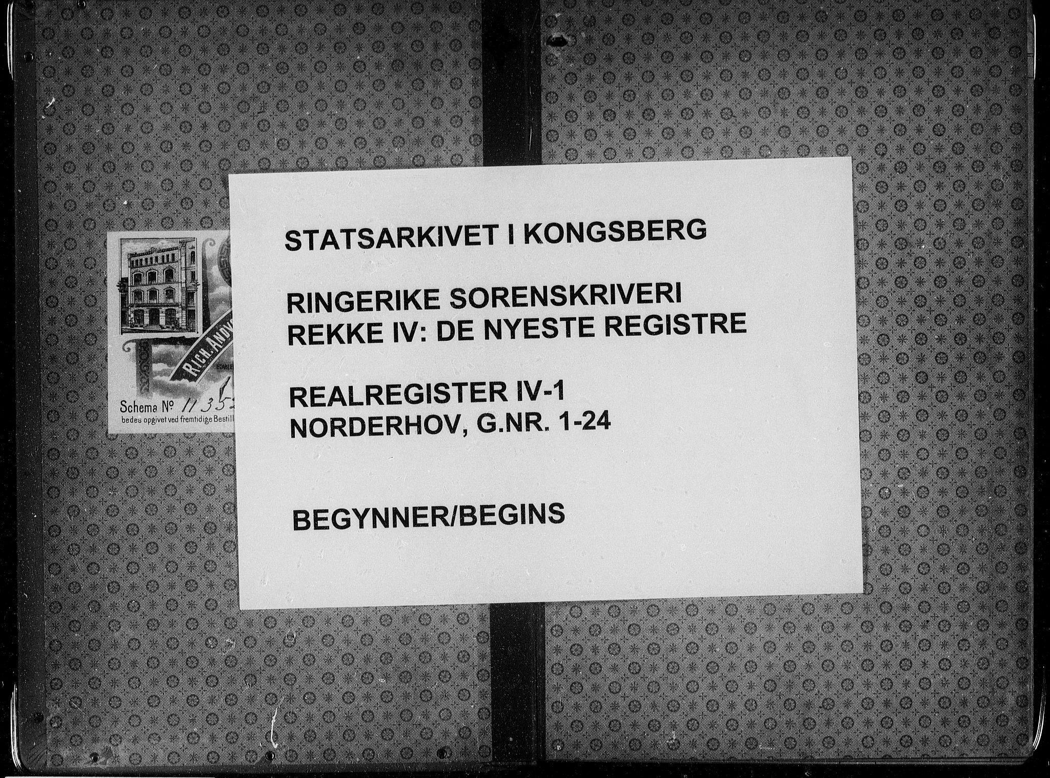 Ringerike sorenskriveri, SAKO/A-105/G/Gb/Gbd/L0001: Mortgage register no. IV 1
