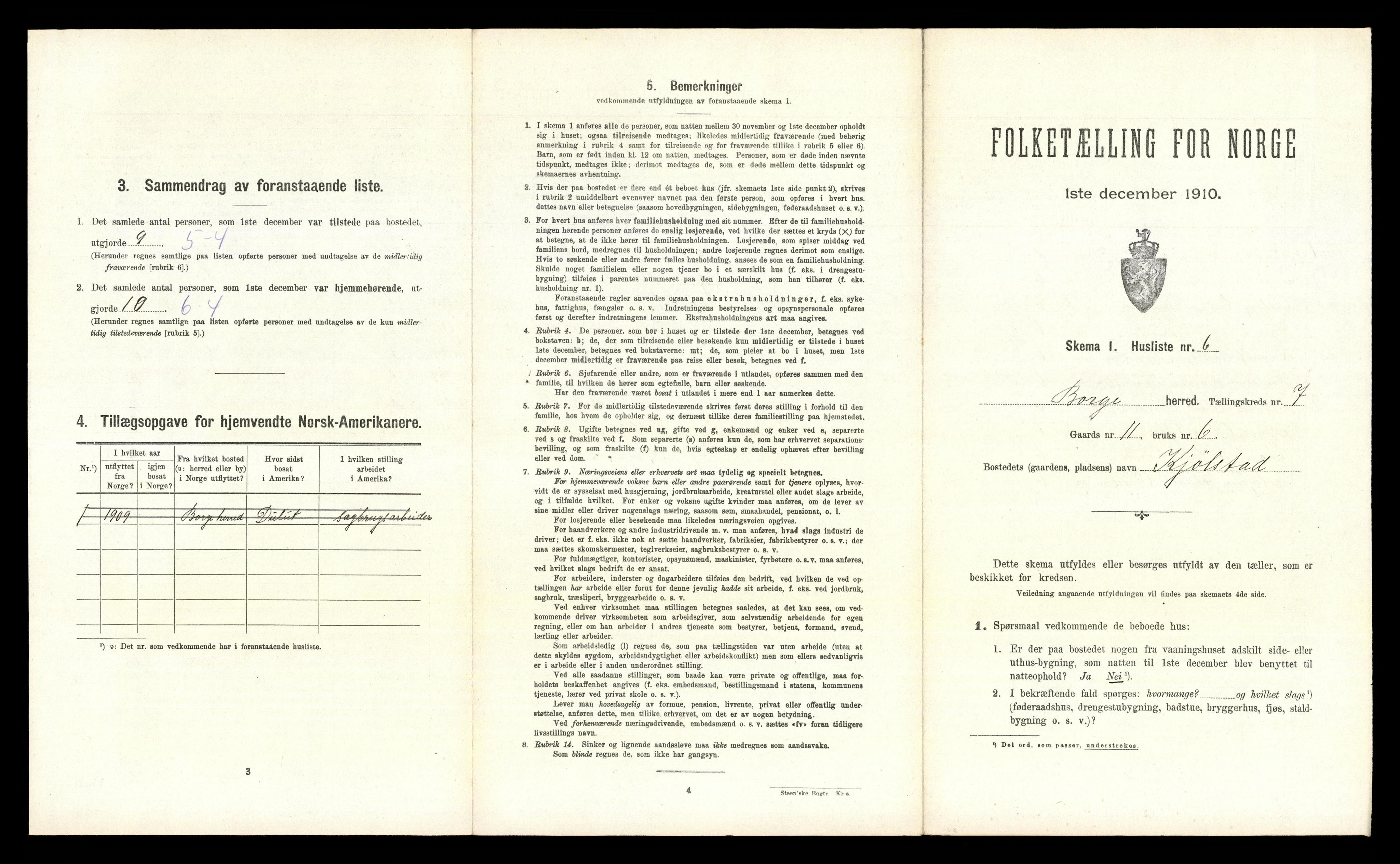 RA, 1910 census for Borge, 1910, p. 946
