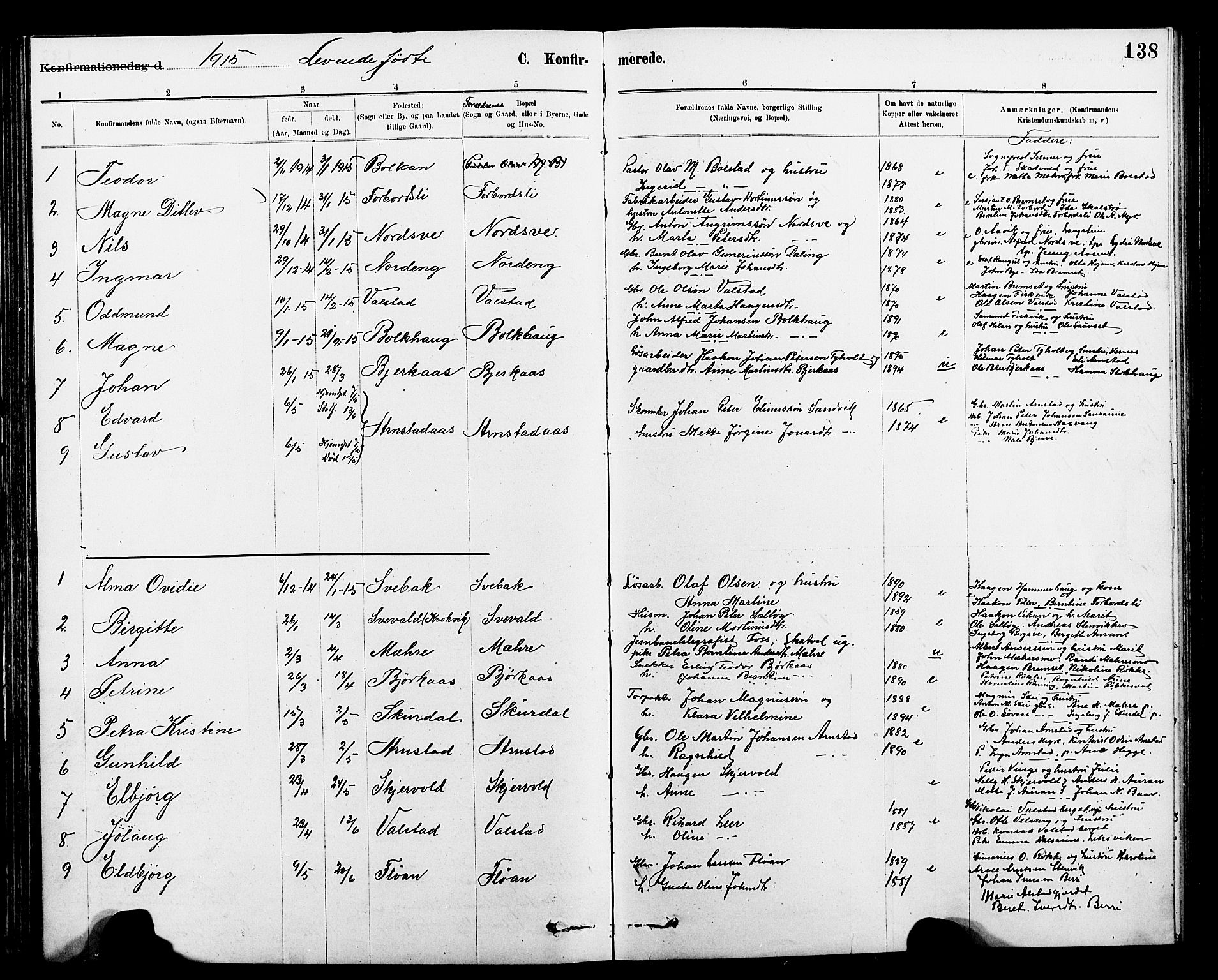 Ministerialprotokoller, klokkerbøker og fødselsregistre - Nord-Trøndelag, SAT/A-1458/712/L0103: Parish register (copy) no. 712C01, 1878-1917, p. 138