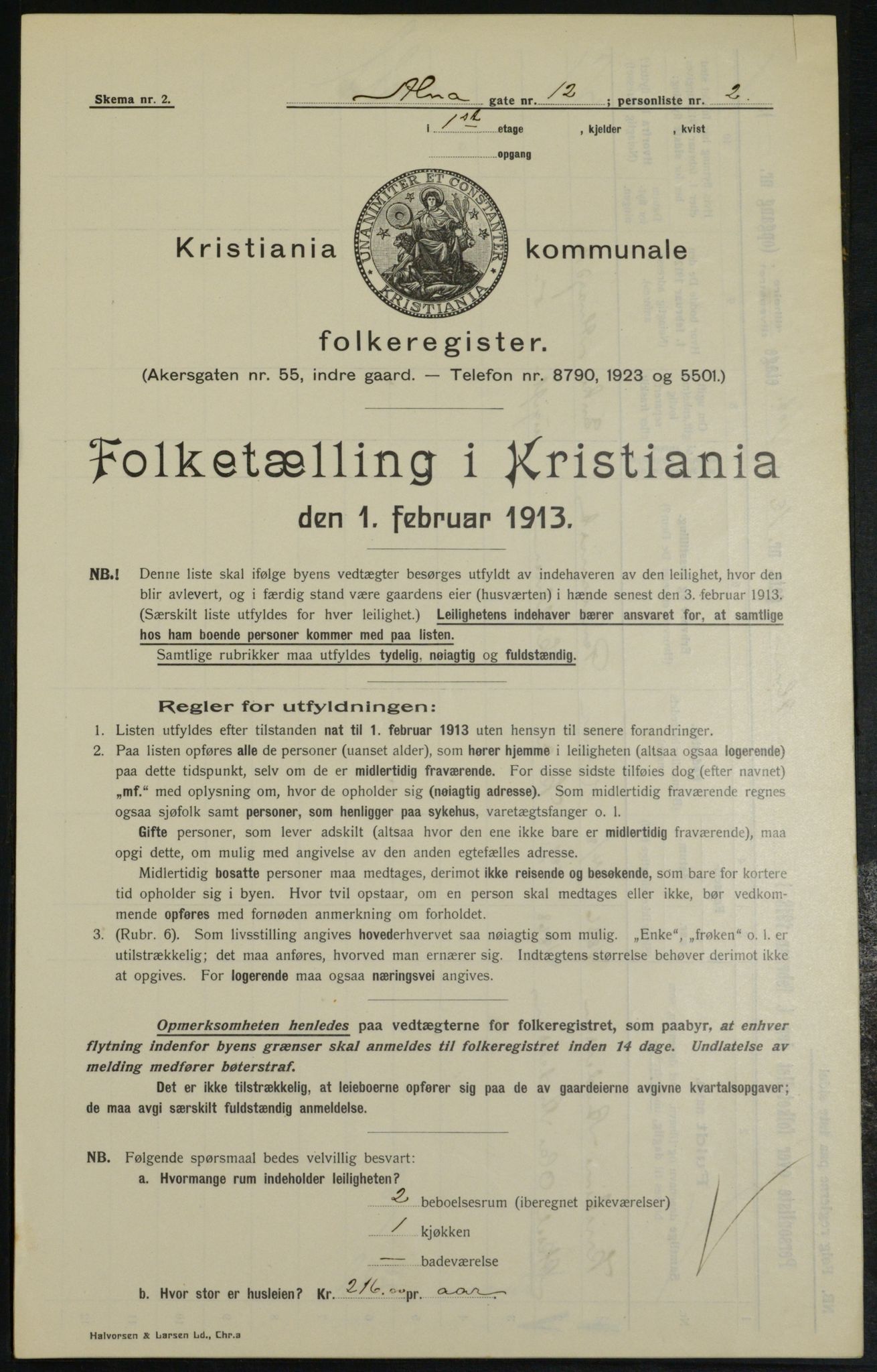 OBA, Municipal Census 1913 for Kristiania, 1913, p. 1241