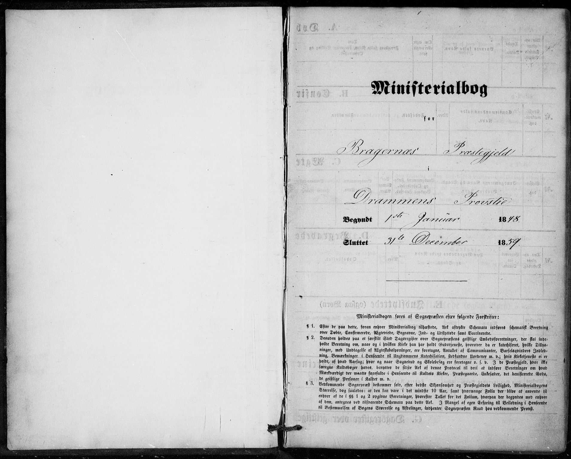 Bragernes kirkebøker, SAKO/A-6/F/Fb/L0002: Parish register (official) no. II 2, 1848-1859