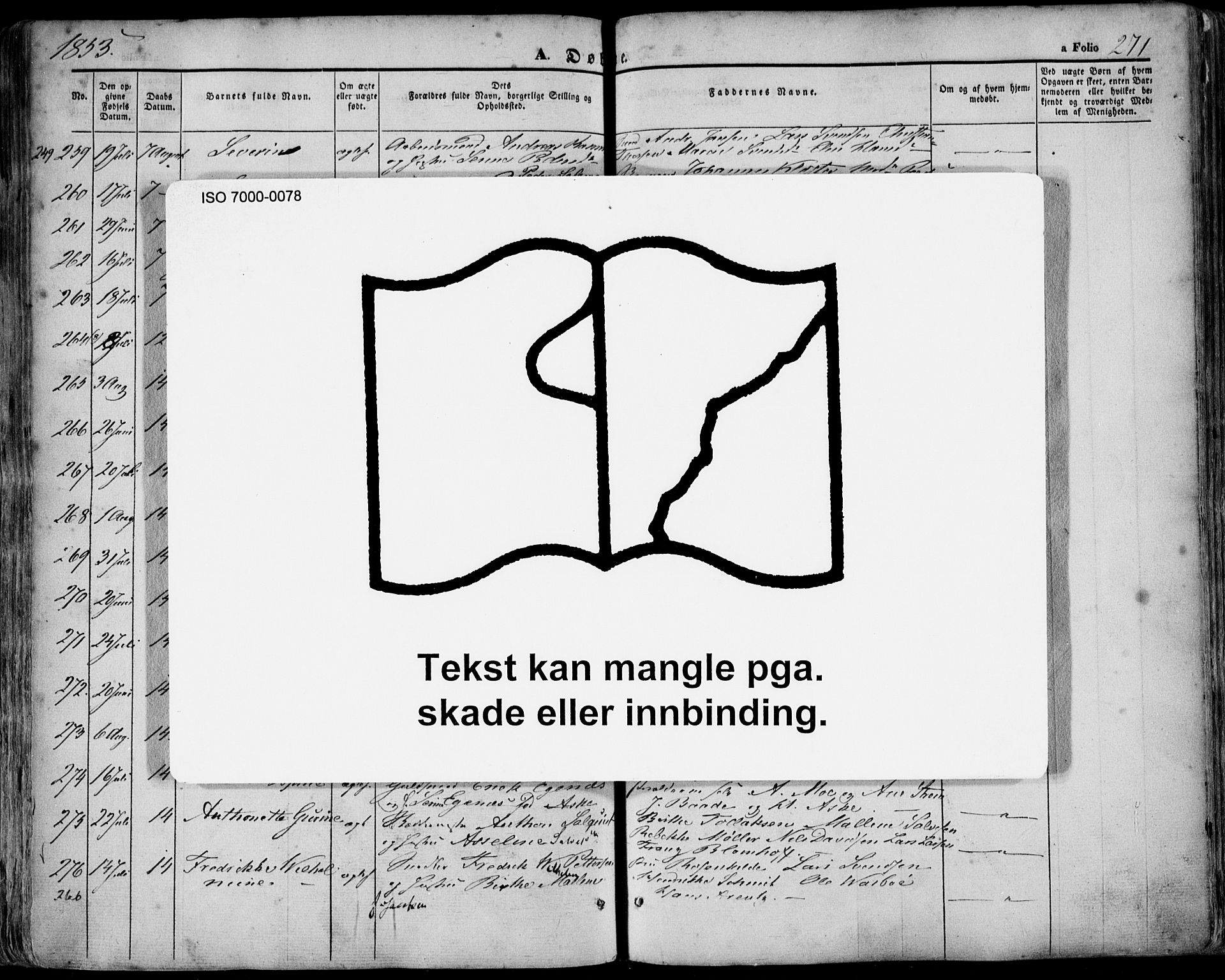 Domkirken sokneprestkontor, AV/SAST-A-101812/001/30/30BA/L0016: Parish register (official) no. A 15, 1844-1854, p. 271