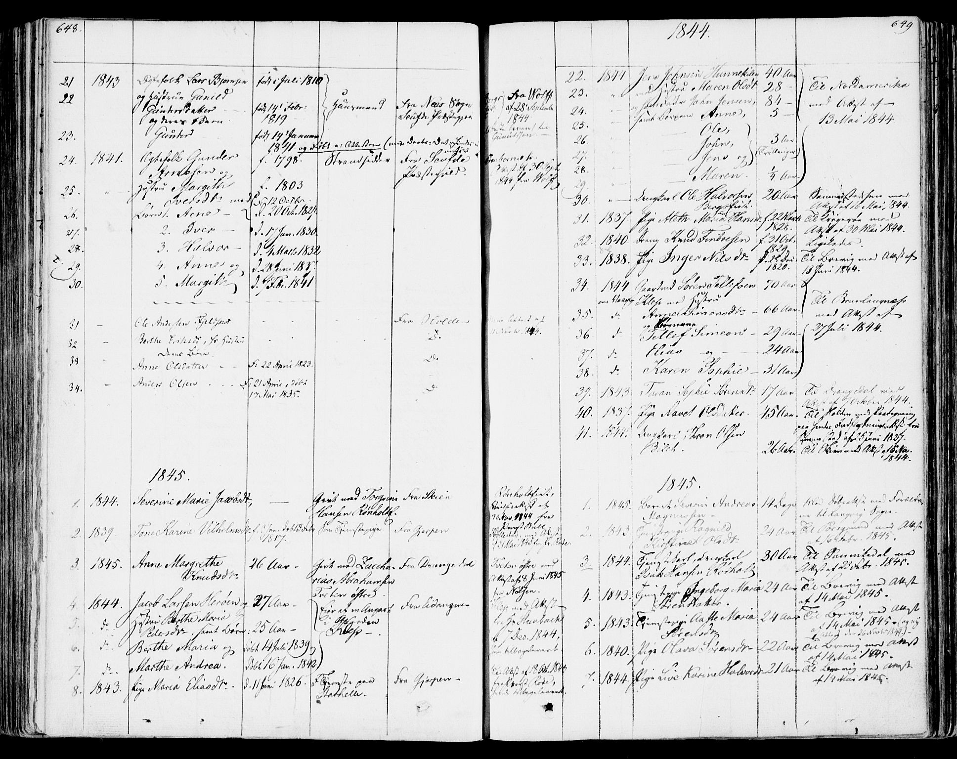 Bamble kirkebøker, AV/SAKO-A-253/F/Fa/L0004: Parish register (official) no. I 4, 1834-1853, p. 648-649
