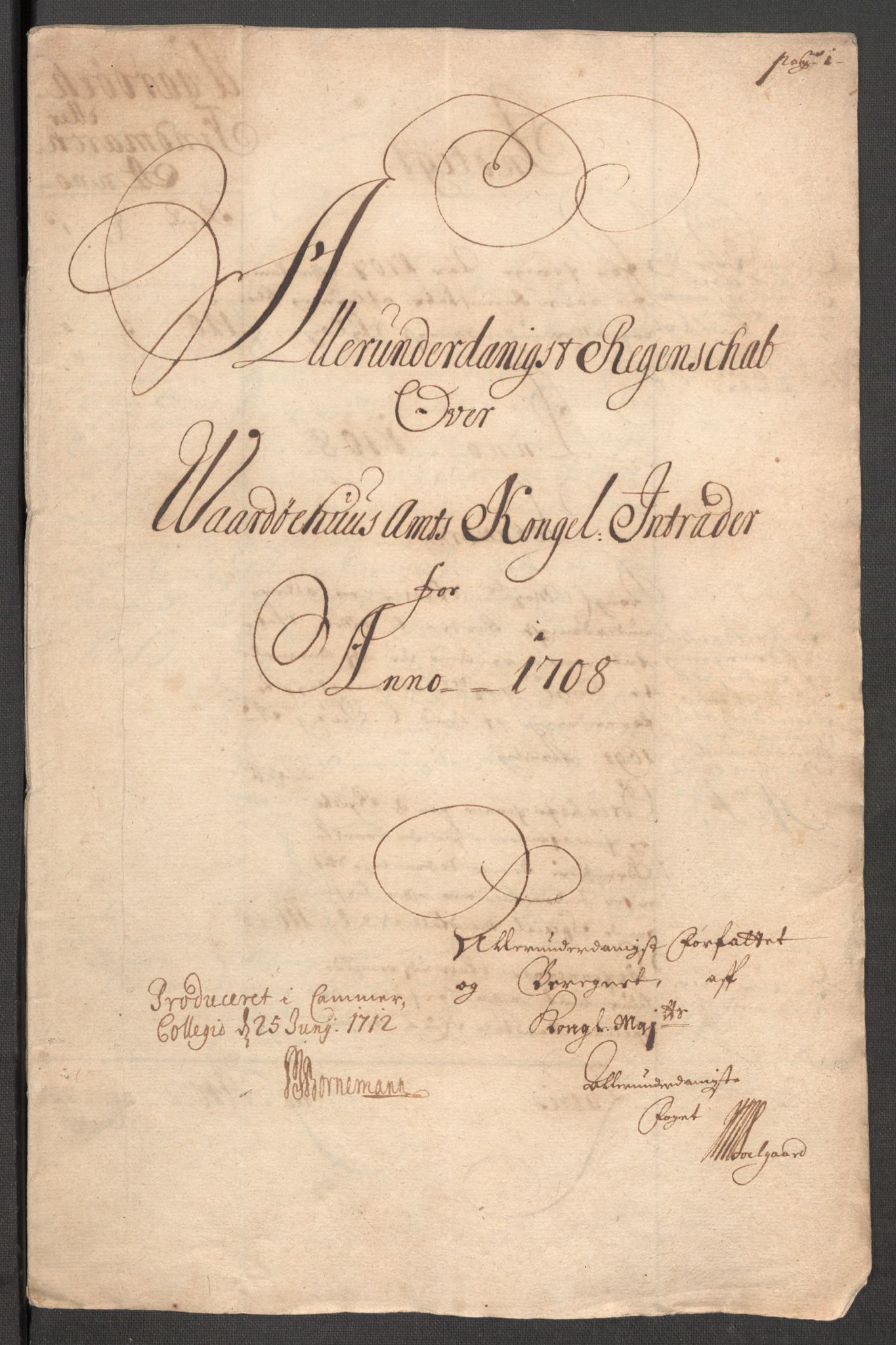 Rentekammeret inntil 1814, Reviderte regnskaper, Fogderegnskap, RA/EA-4092/R69/L4854: Fogderegnskap Finnmark/Vardøhus, 1707-1708, p. 111